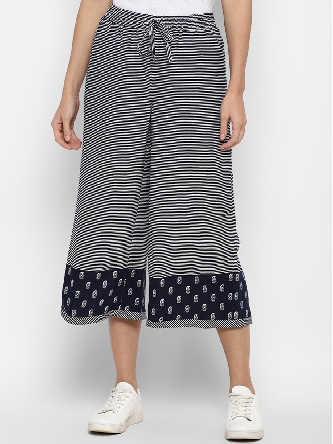 allen-solly-woman-women-grey-textured-culottes-trousers