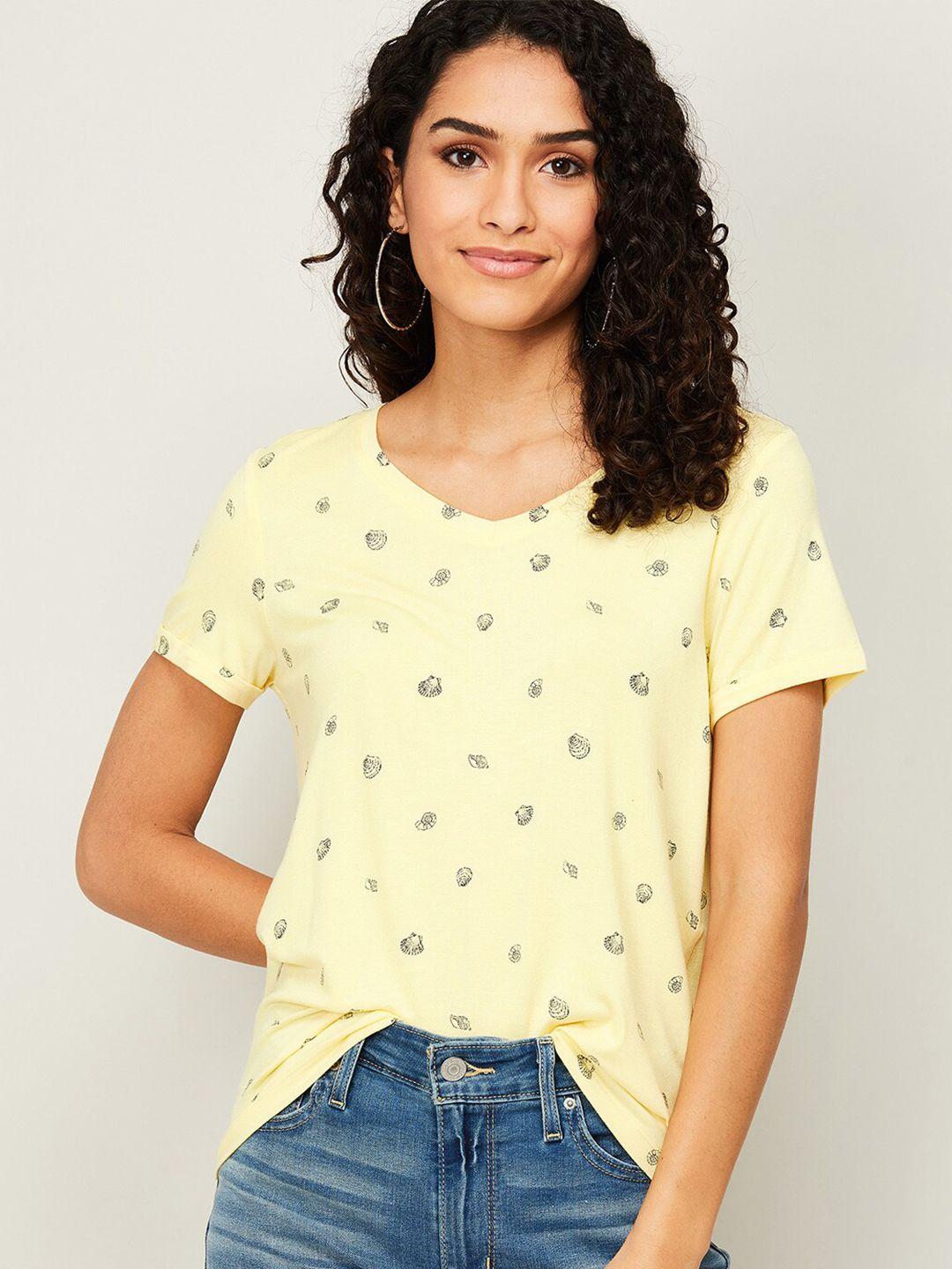 fame-forever-by-lifestyle-women-yellow-printed-top