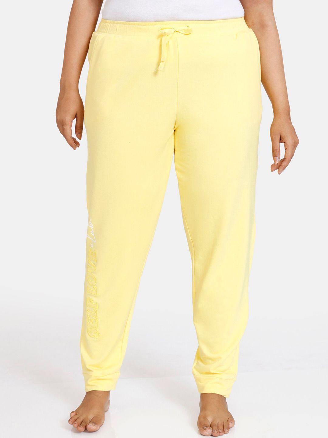 zivame-women-yellow-solid-track-pants