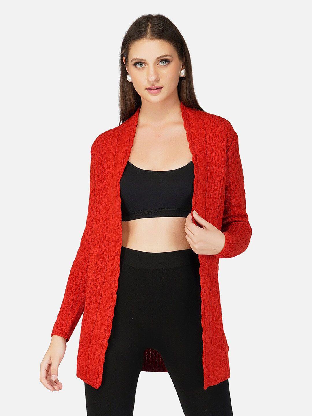 joe-hazel-women-red-acrylic-cable-knit-shrug