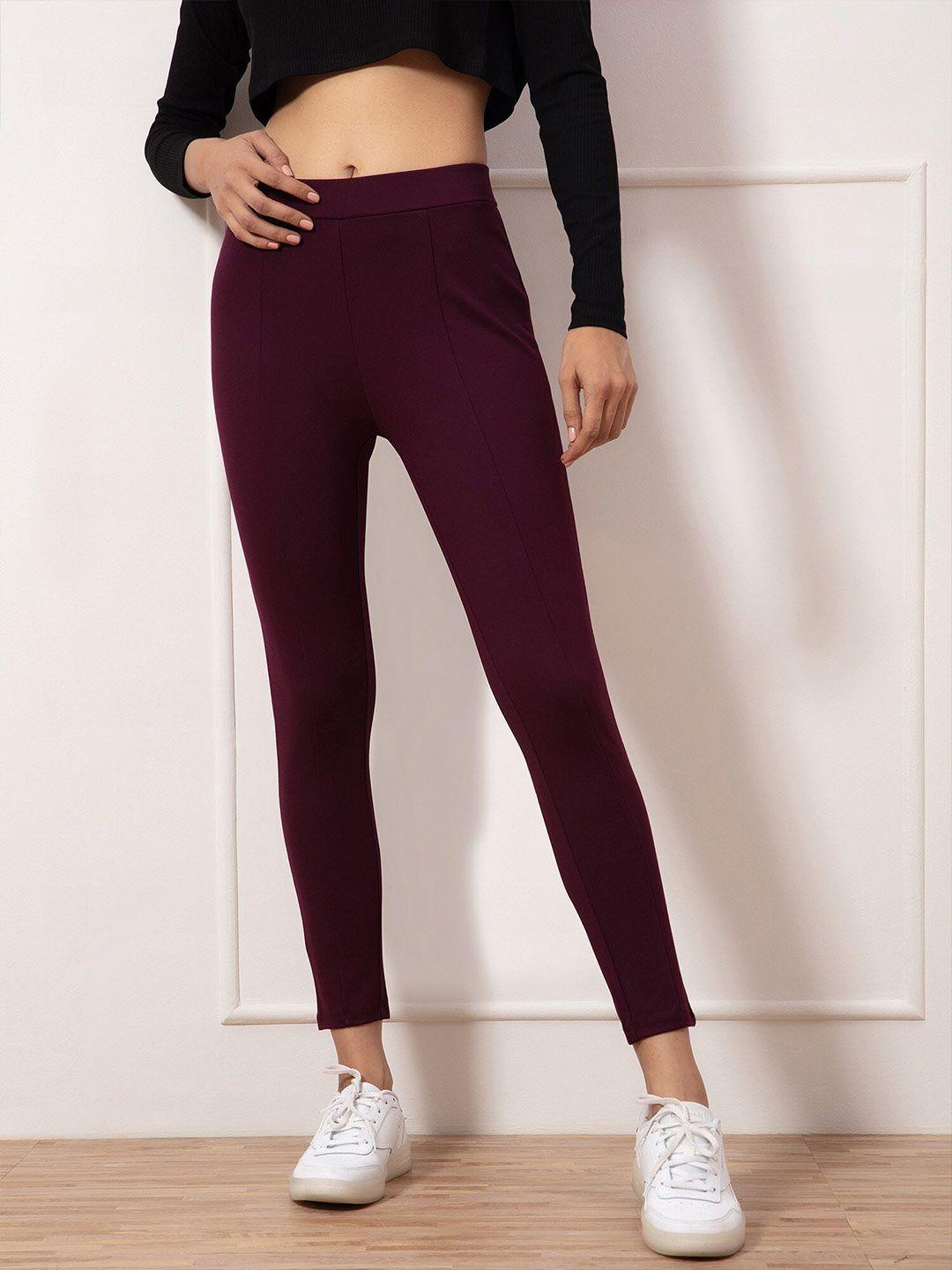 20Dresses Women Purple Solid Skinny-Fit Jeggings