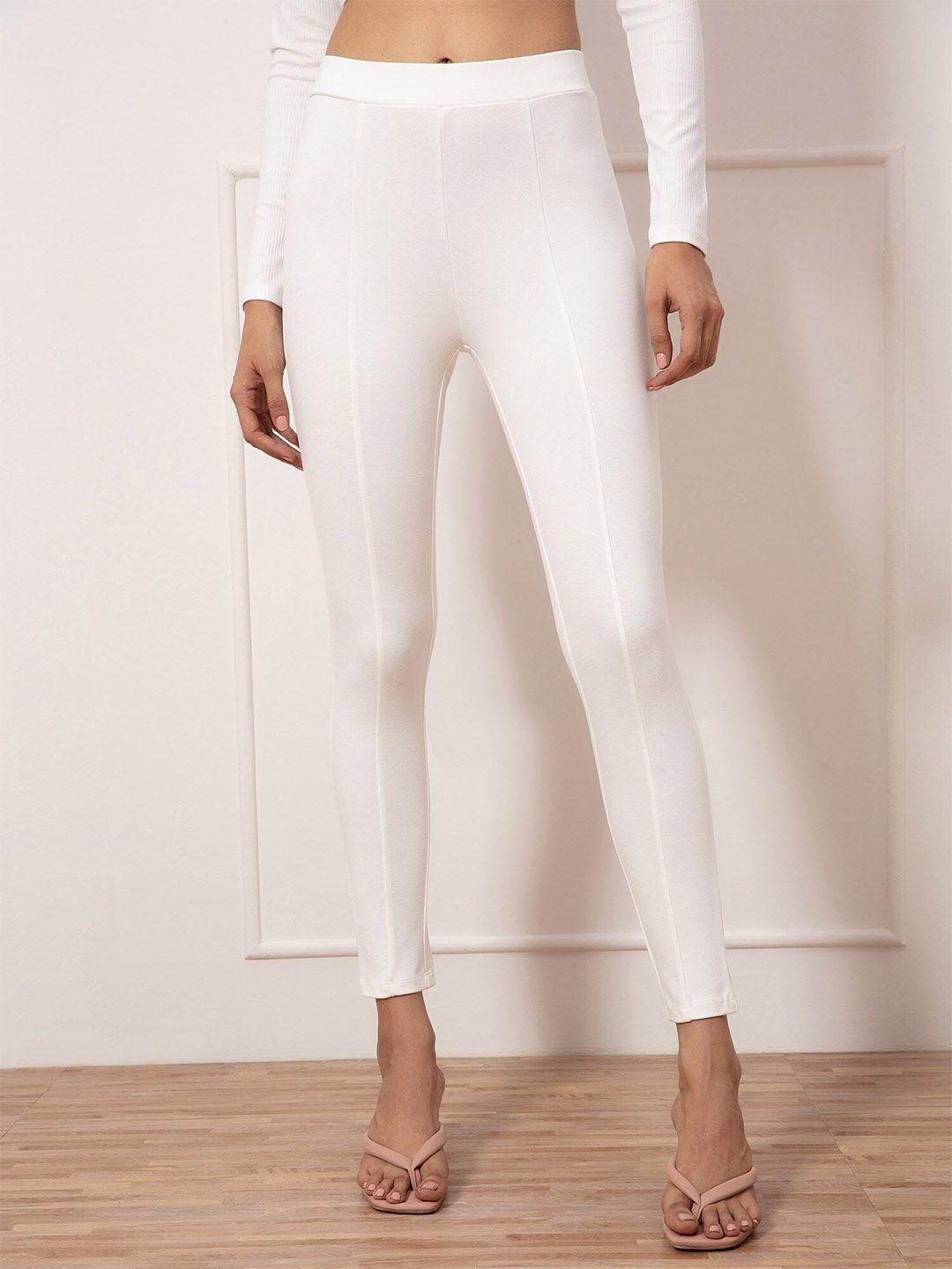 20Dresses Women Off-White Solid Skinny-Fit Jeggings