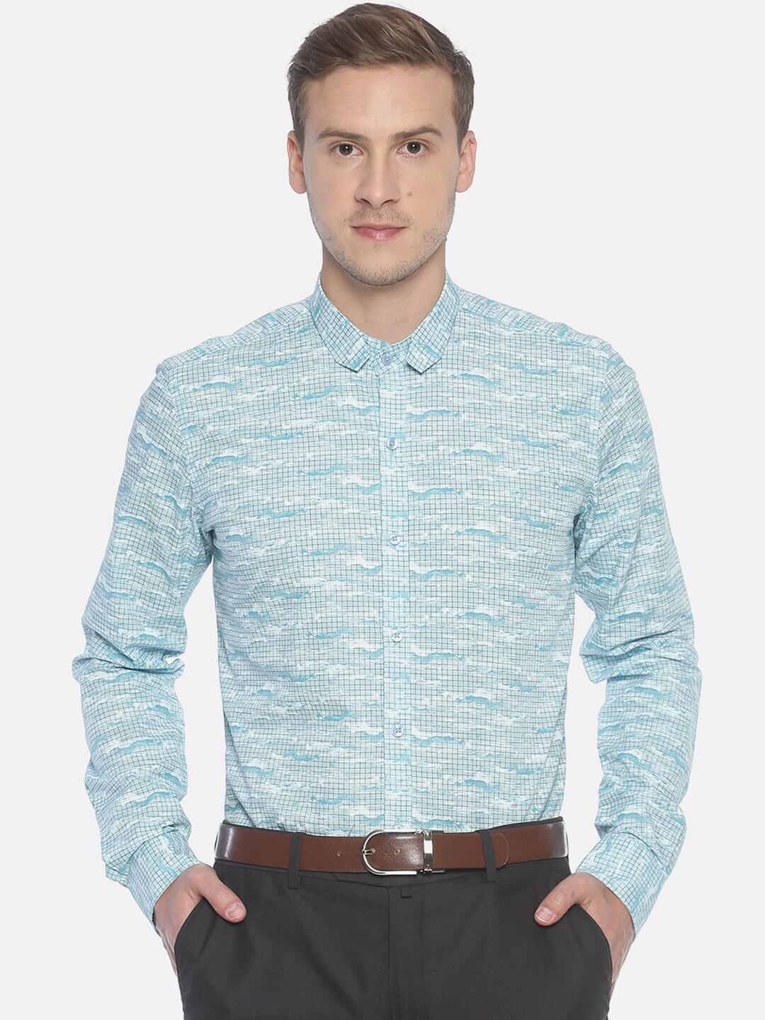 couper-&-coll-men-blue-premium-slim-fit-printed-party-shirt