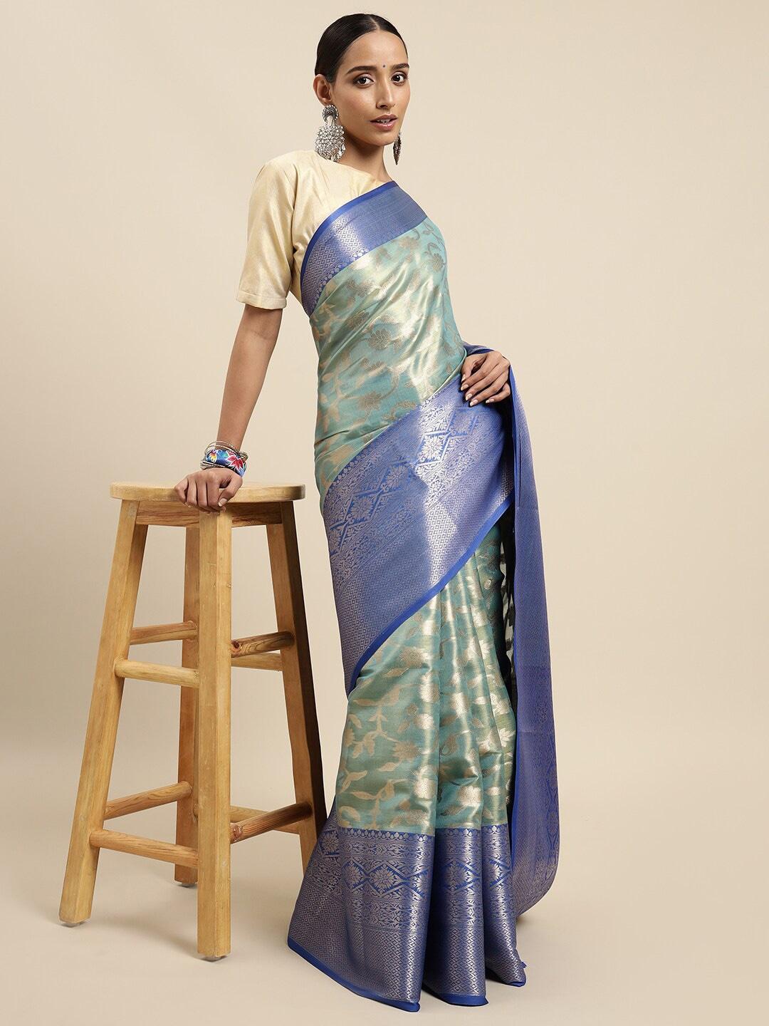 mimosa-women-turquoise-blue-sarees