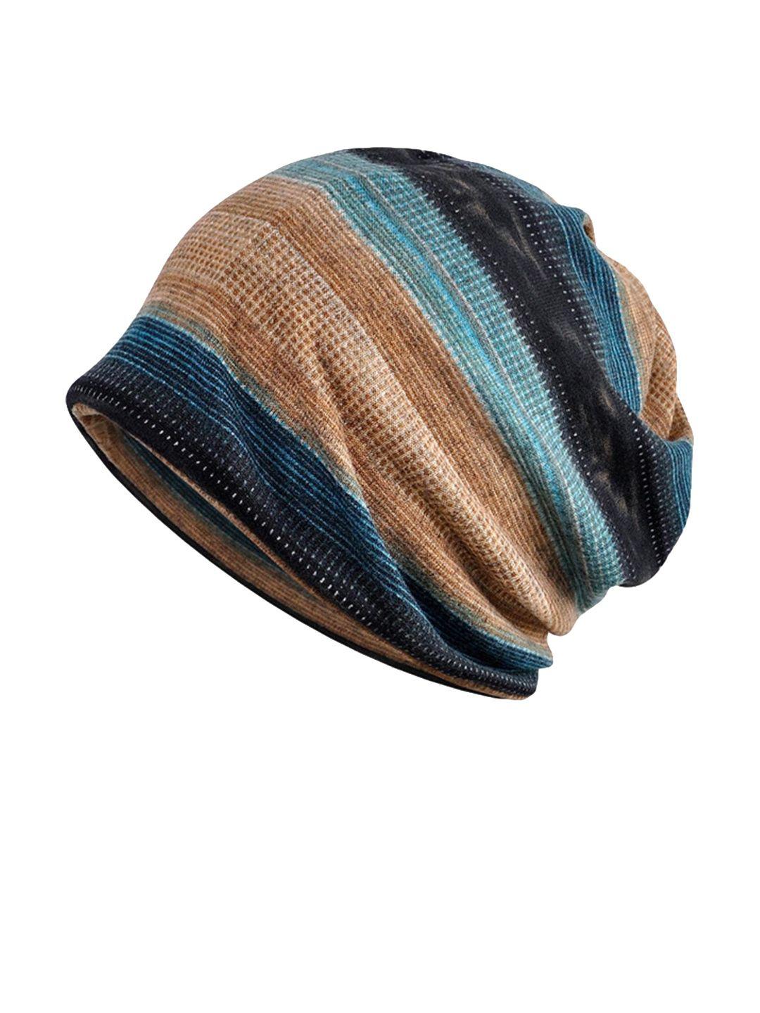 youstylo-unisex-green-&-brown-printed-beanie