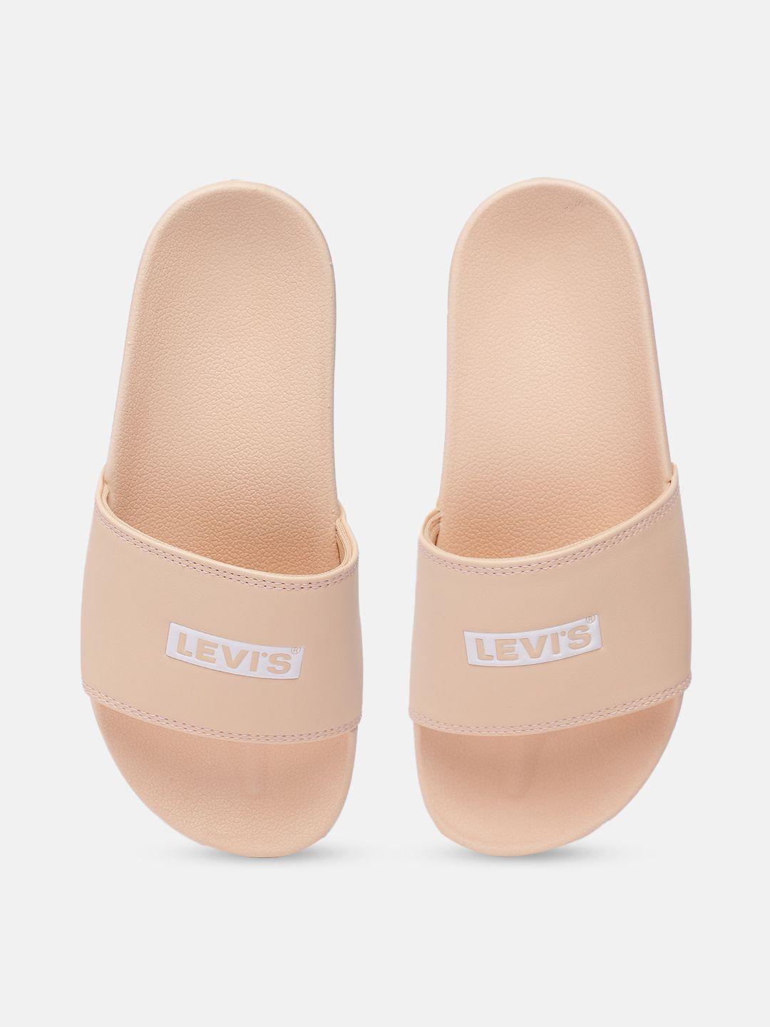 levis-women-beige-printed-sliders
