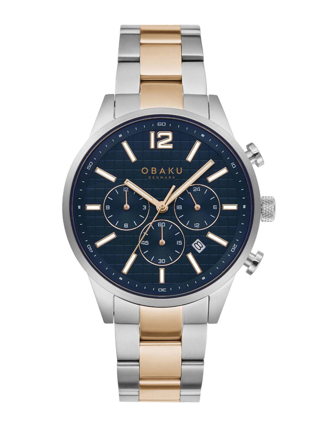 obaku-men-blue-brass-embellished-dial-&-multicoloured-stainless-steel-bracelet-style-straps-analogue-watch