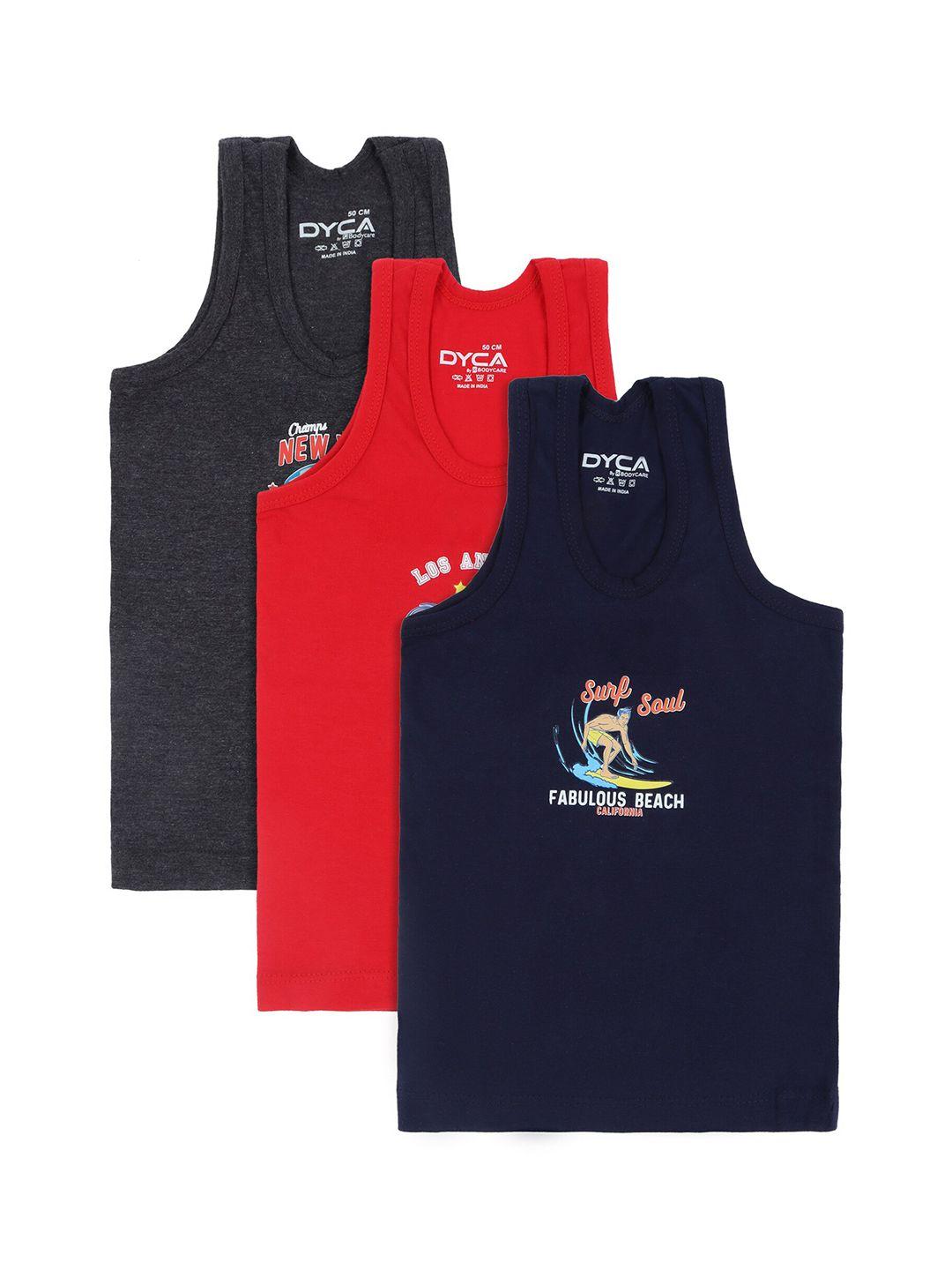 DYCA Boys Pack of 3 Assorted Cotton Innerwear Vests