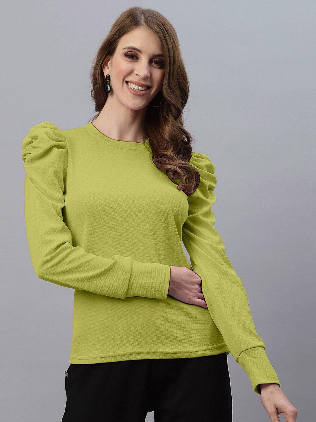 selvia-green-bishop-sleeves-scuba-lace-top