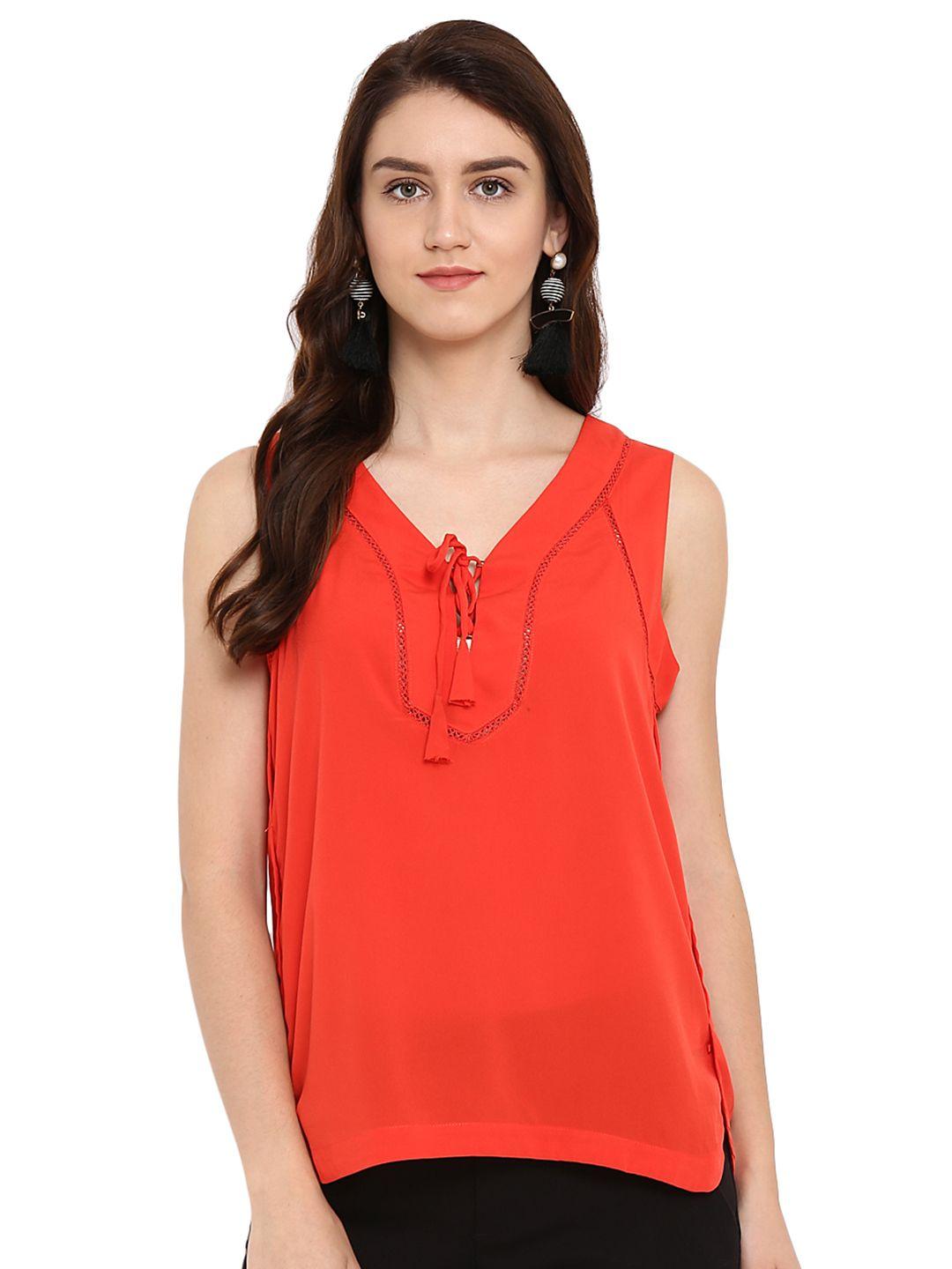 athah-red-tie-up-lace-top