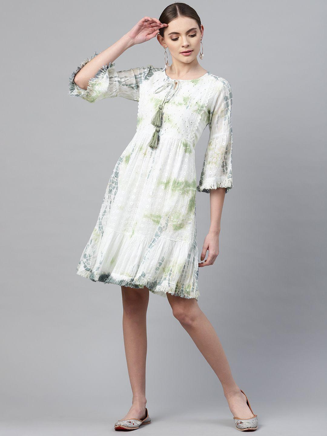readiprint-fashions-white-&-olive-green-tie-and-dye-schiffli-a-line-dress