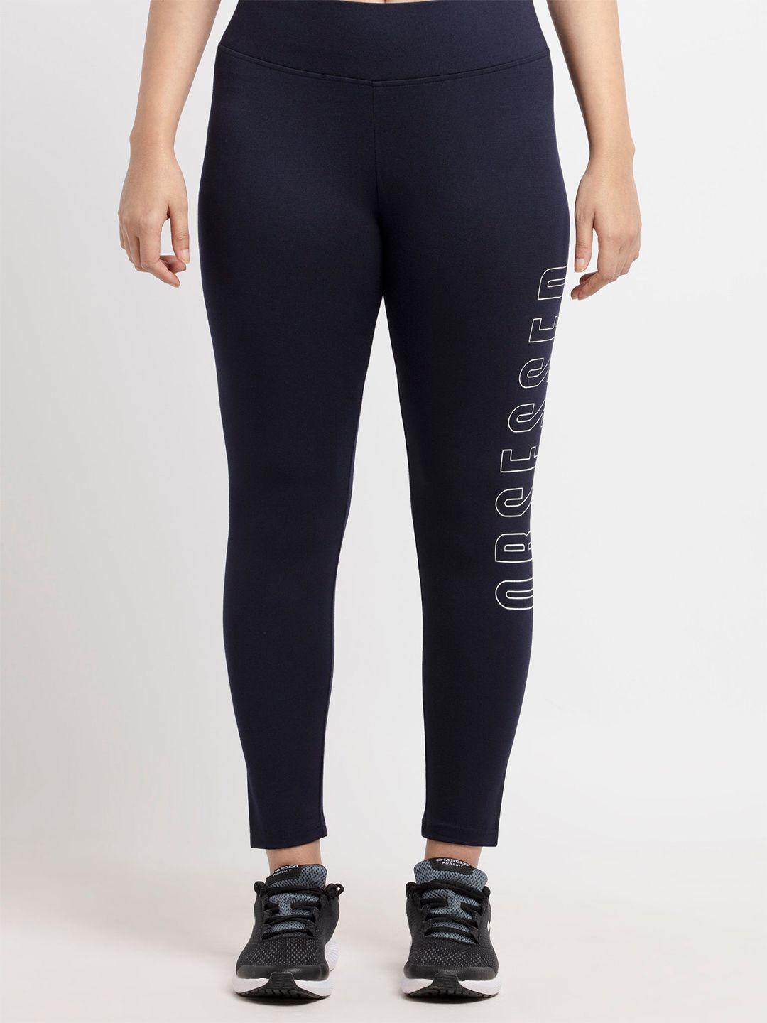status-quo-women-navy-blue-side-printed-high-rise-jeggings
