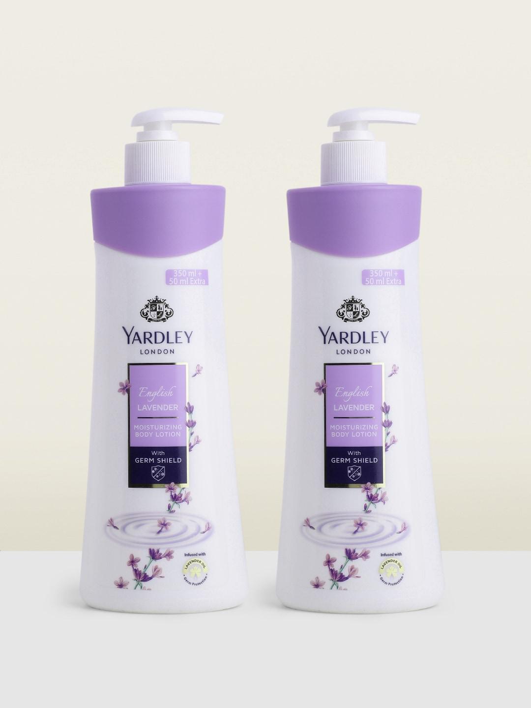 Yardley London Set of 2 English Lavender Hand & Body Lotion with Germ Shield - 400 ml each