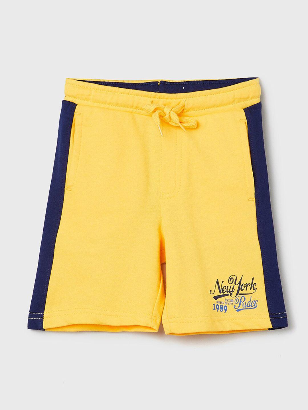 max-boys-yellow-solid-shorts