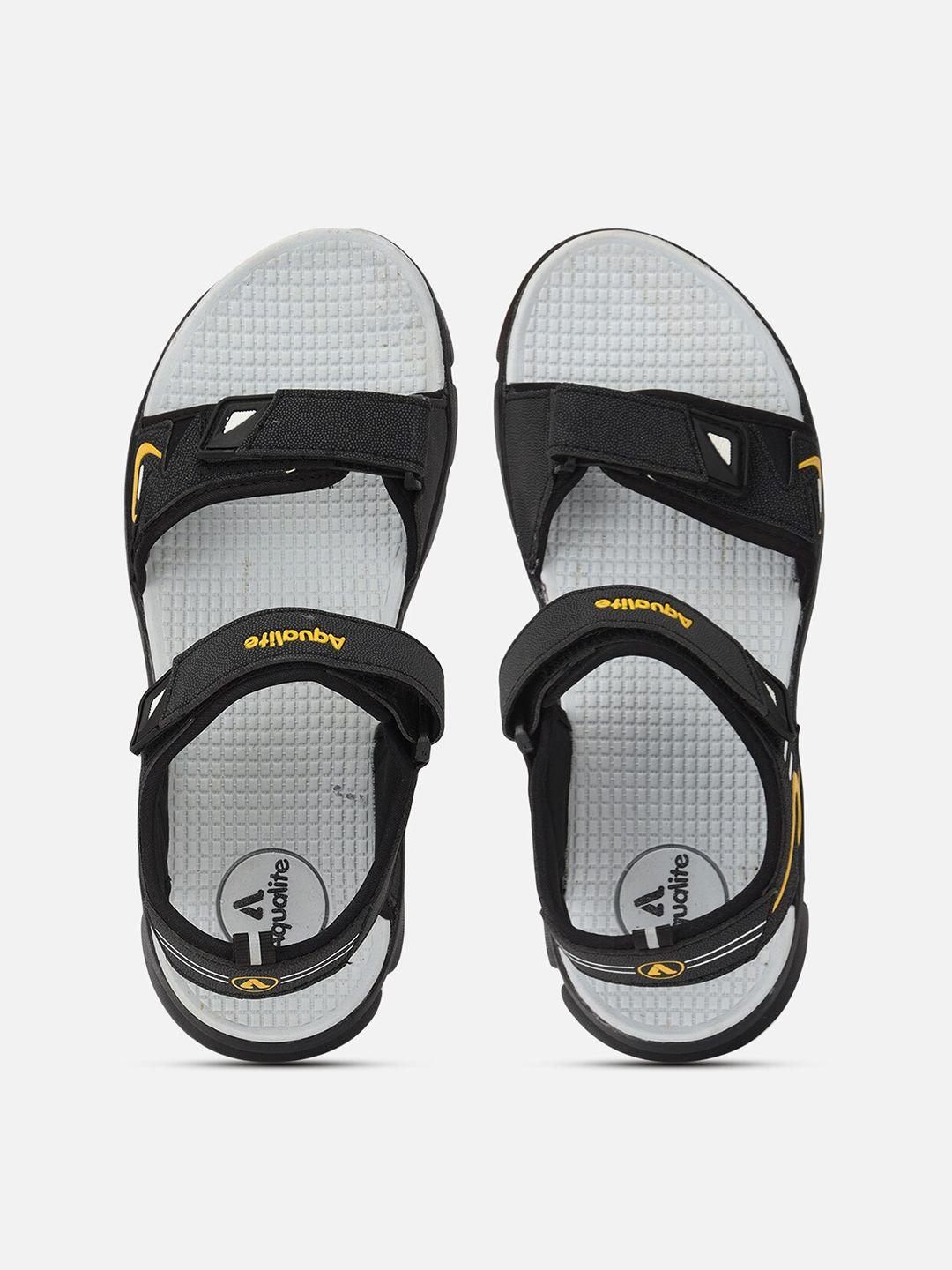 Aqualite Men Black & Grey Sports Sandals