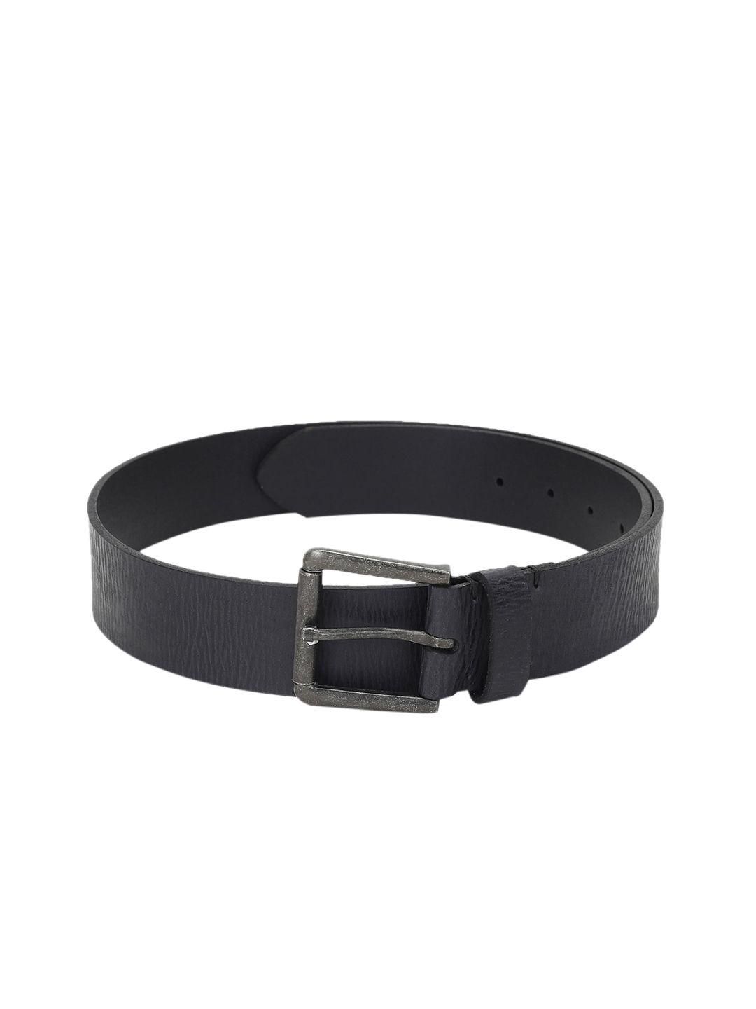 arrow-men-black-metallic-buckle-textured-belt