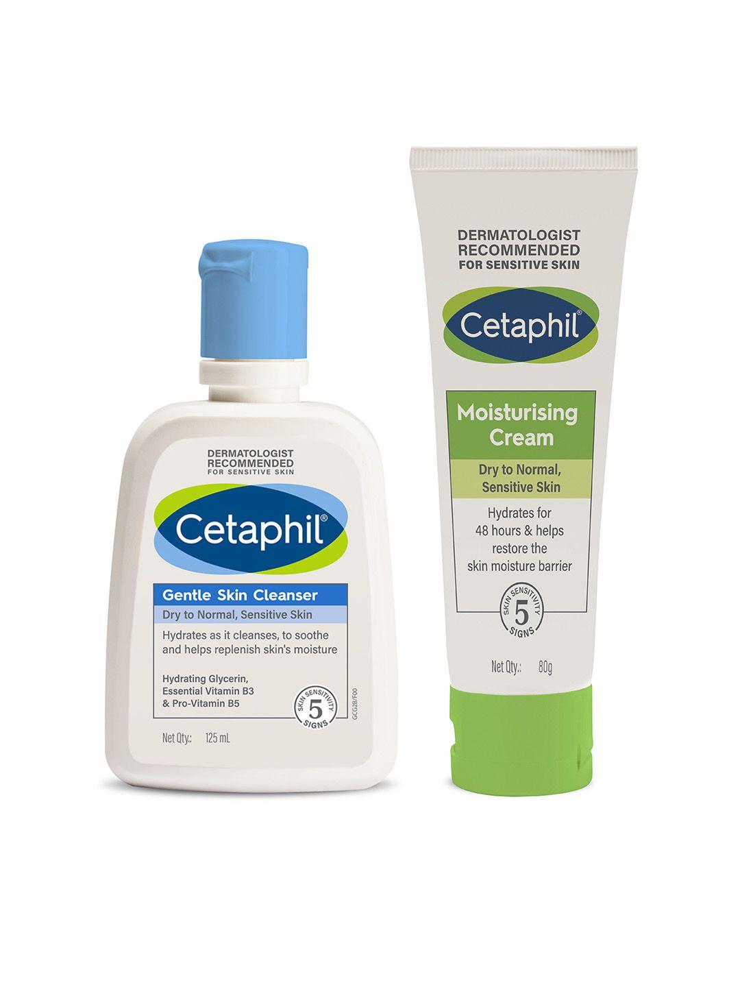 Cetaphil Set of Moisturising Cream - 80 g & Gentle Skin Cleanser - 125 ml