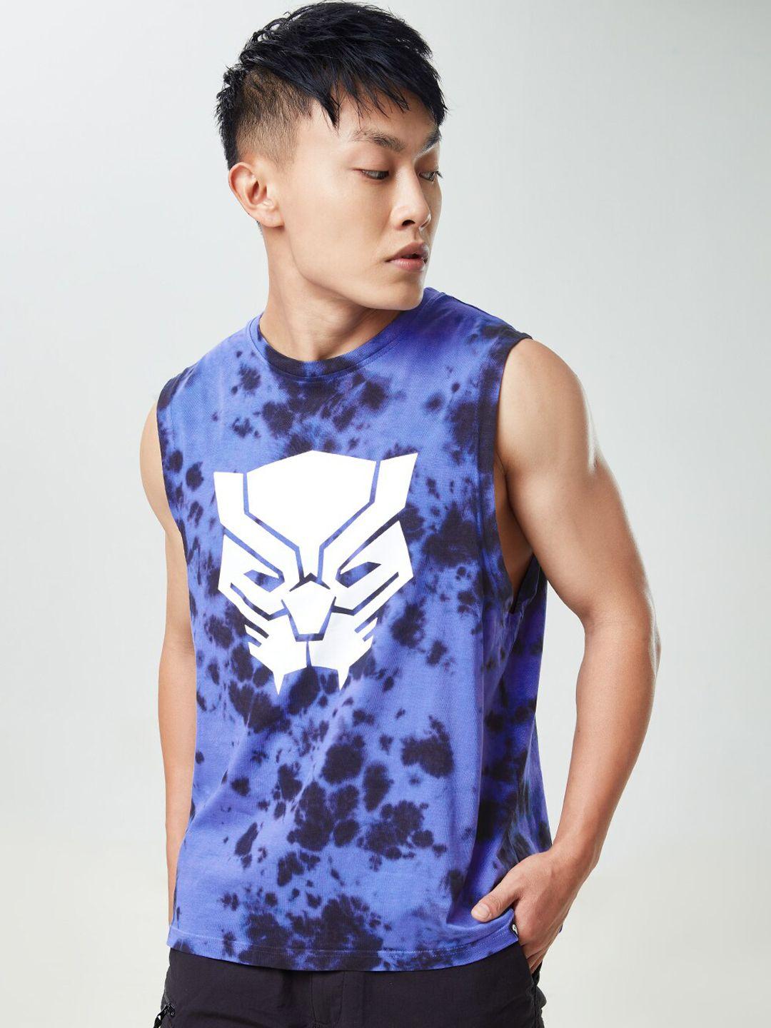 The Souled Store Men Blue & Black Printed Cotton  Innerwear Vests