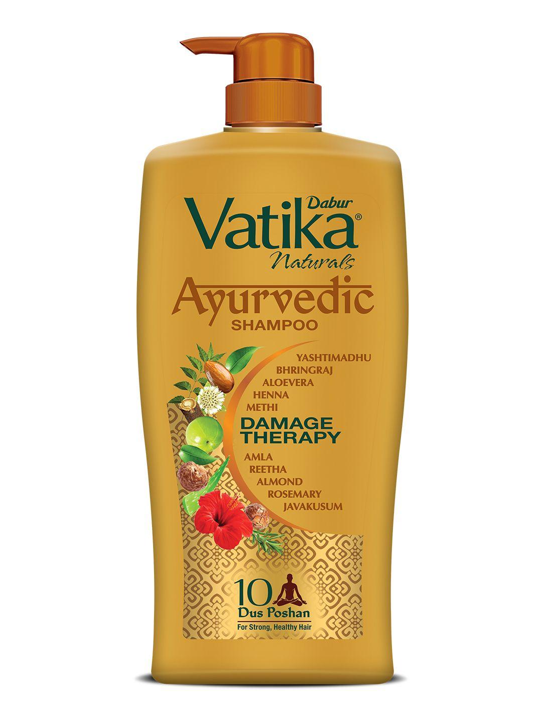 Dabur Vatika Ayurvedic Shampoo Damage Therapy with 10 Natural Herbs - 1L