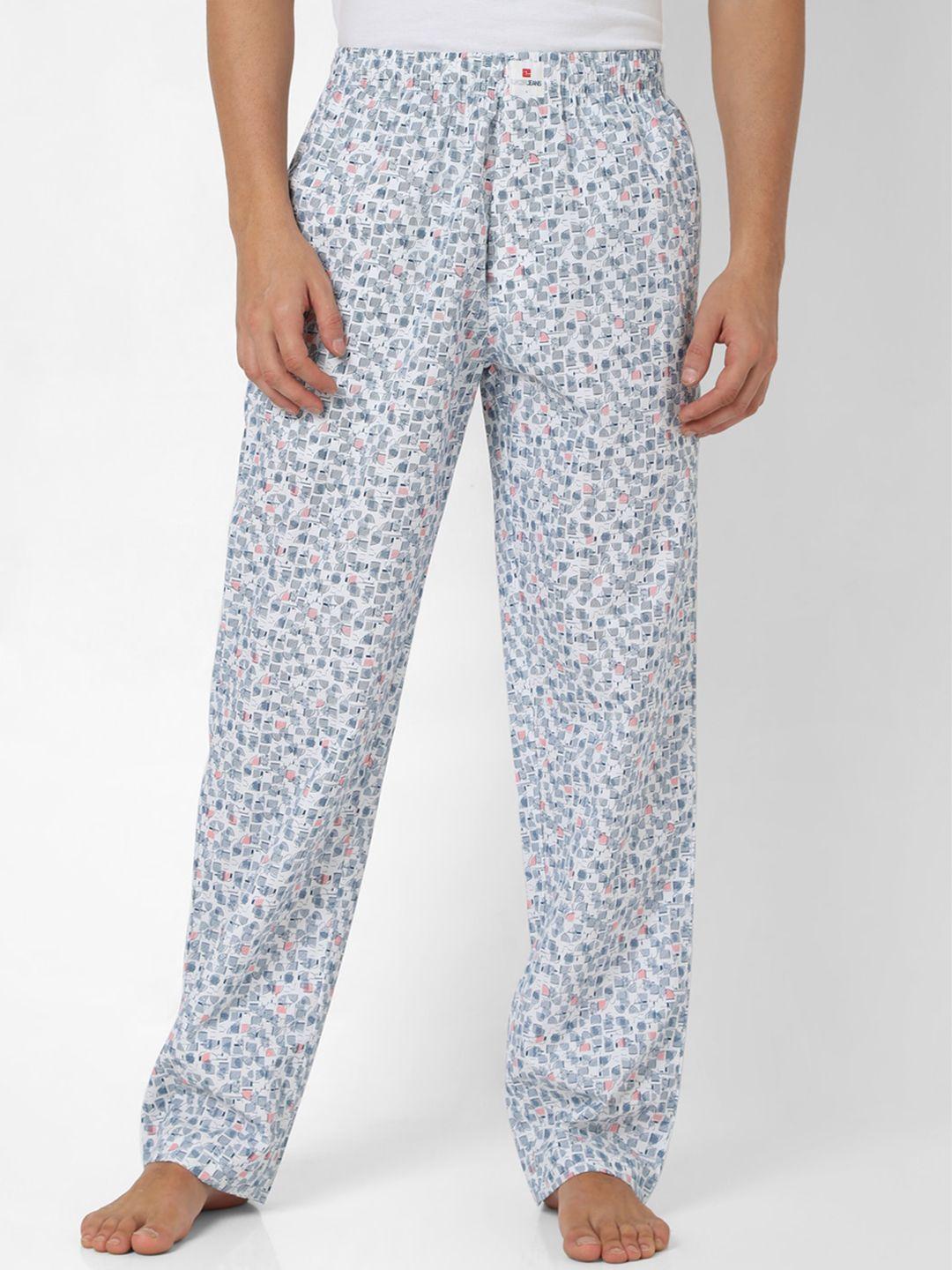 underjeans-by-spykar-men-white-printed-lounge-pants