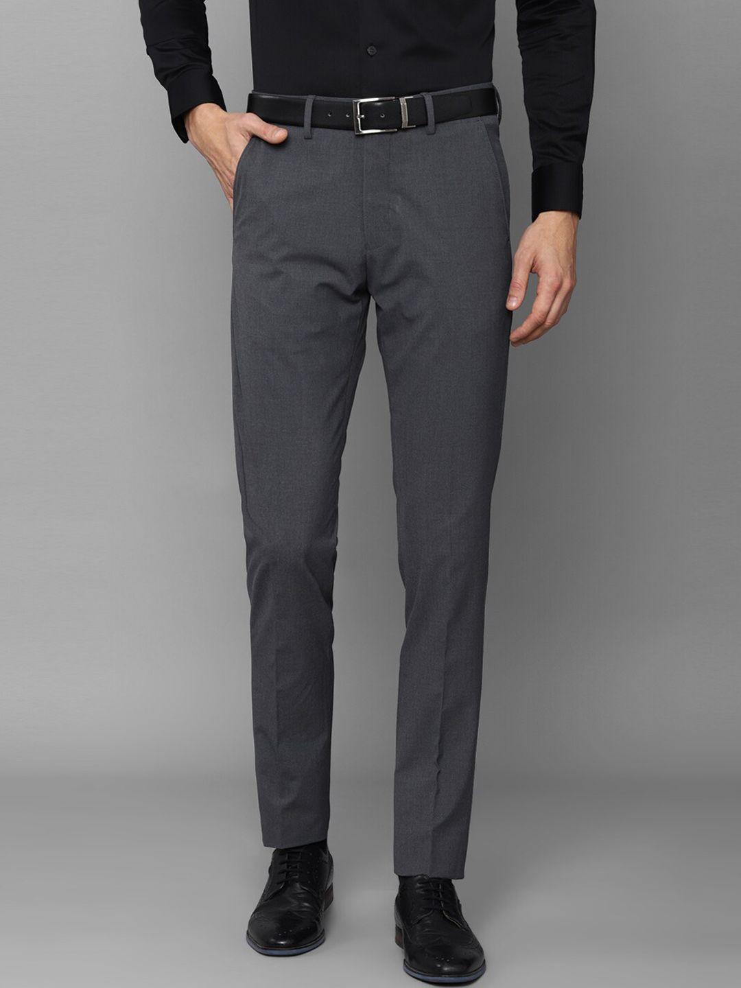Louis Philippe Men Grey Slim Fit Trousers