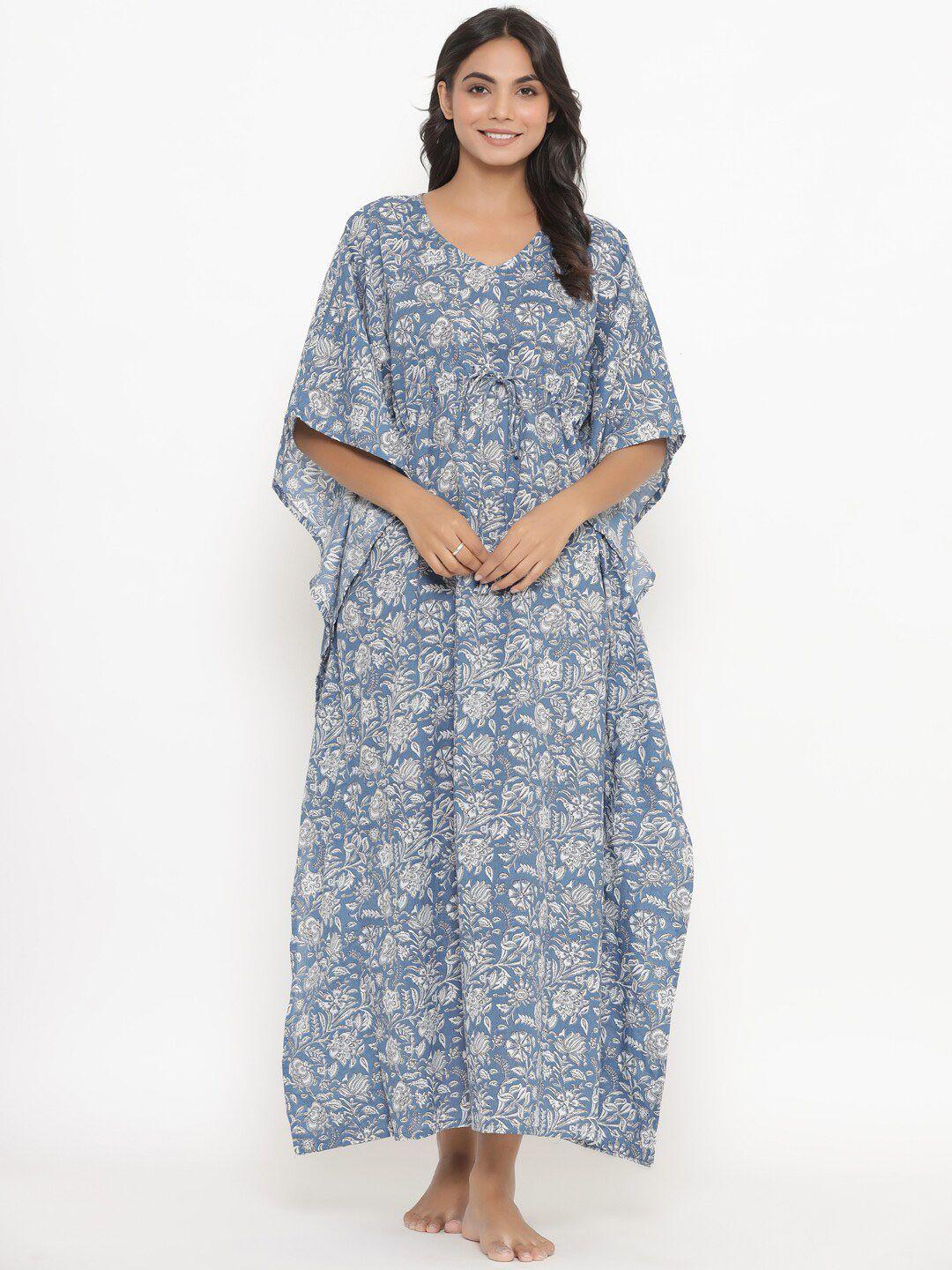 ikk-kudi-by-seerat-blue-printed-maxi-nightdress