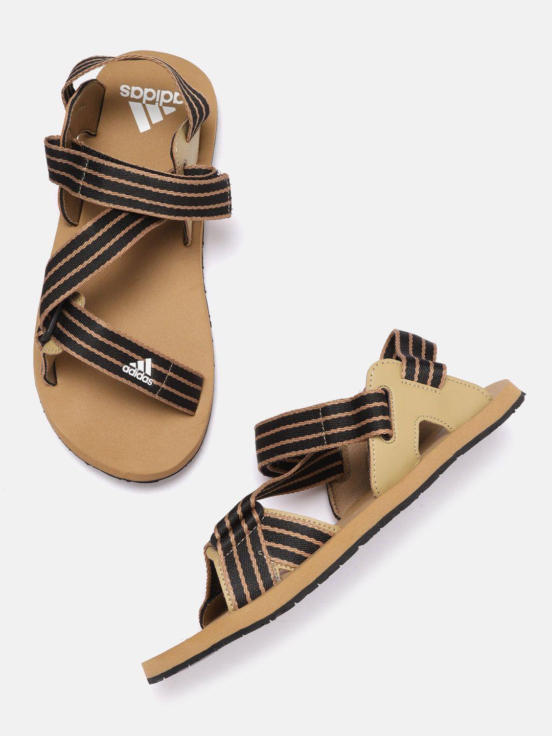 adidas-men-black-&-brown-striped-sports-sandals