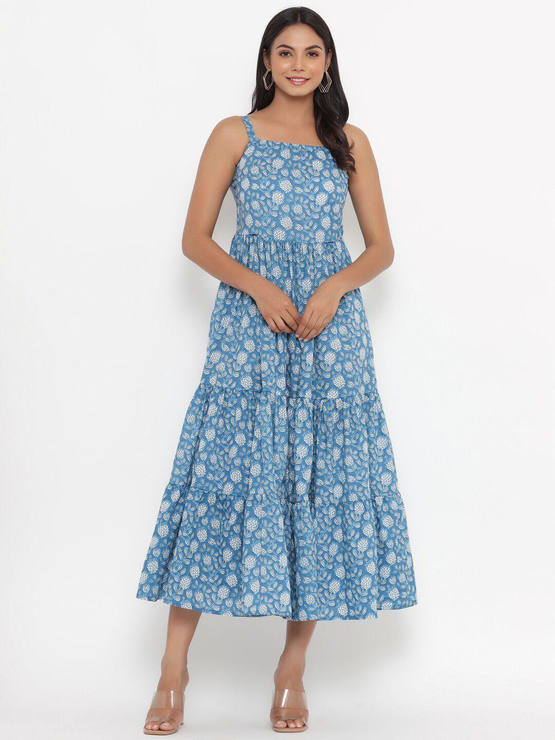 do-dhaage-blue-&-magnolia-floral-midi-dress
