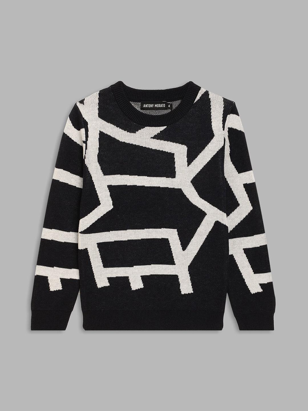 Antony Morato Boys Black & White Sweater