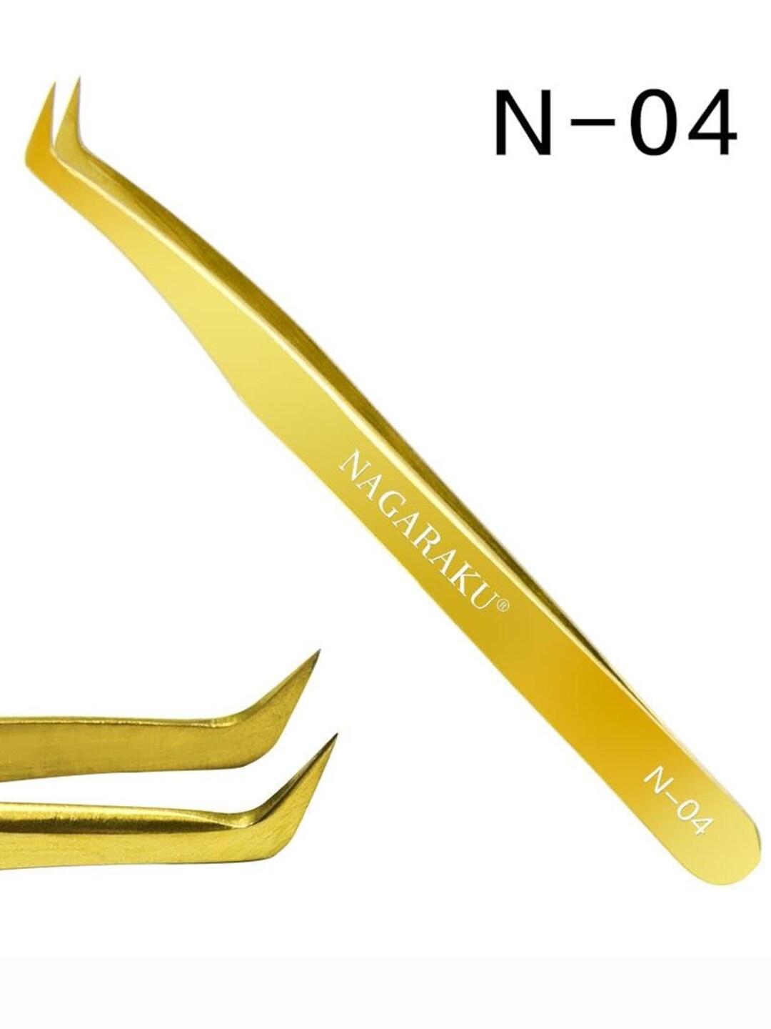 NAGARAKU Gold-Toned Eyelash Extension Stainless Steel Non-Magnetic Tweezer-N04