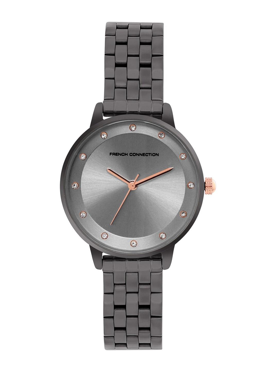 french-connection-women-silver-toned-embellished-dial-&-silver-toned-stainless-steel-bracelet-style-straps-watch