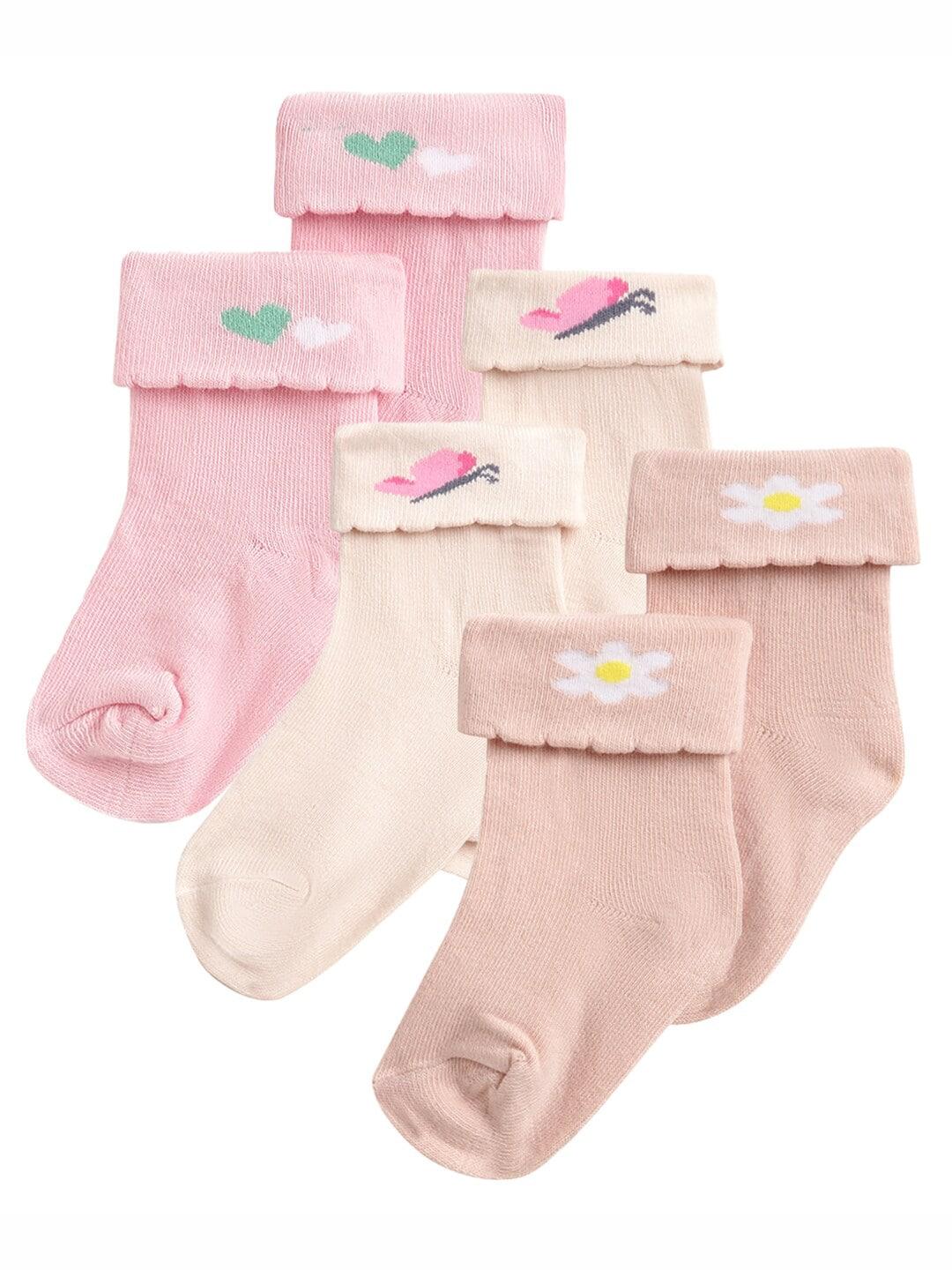 MiArcus Girls Pack of 3 Solid Cotton  Socks