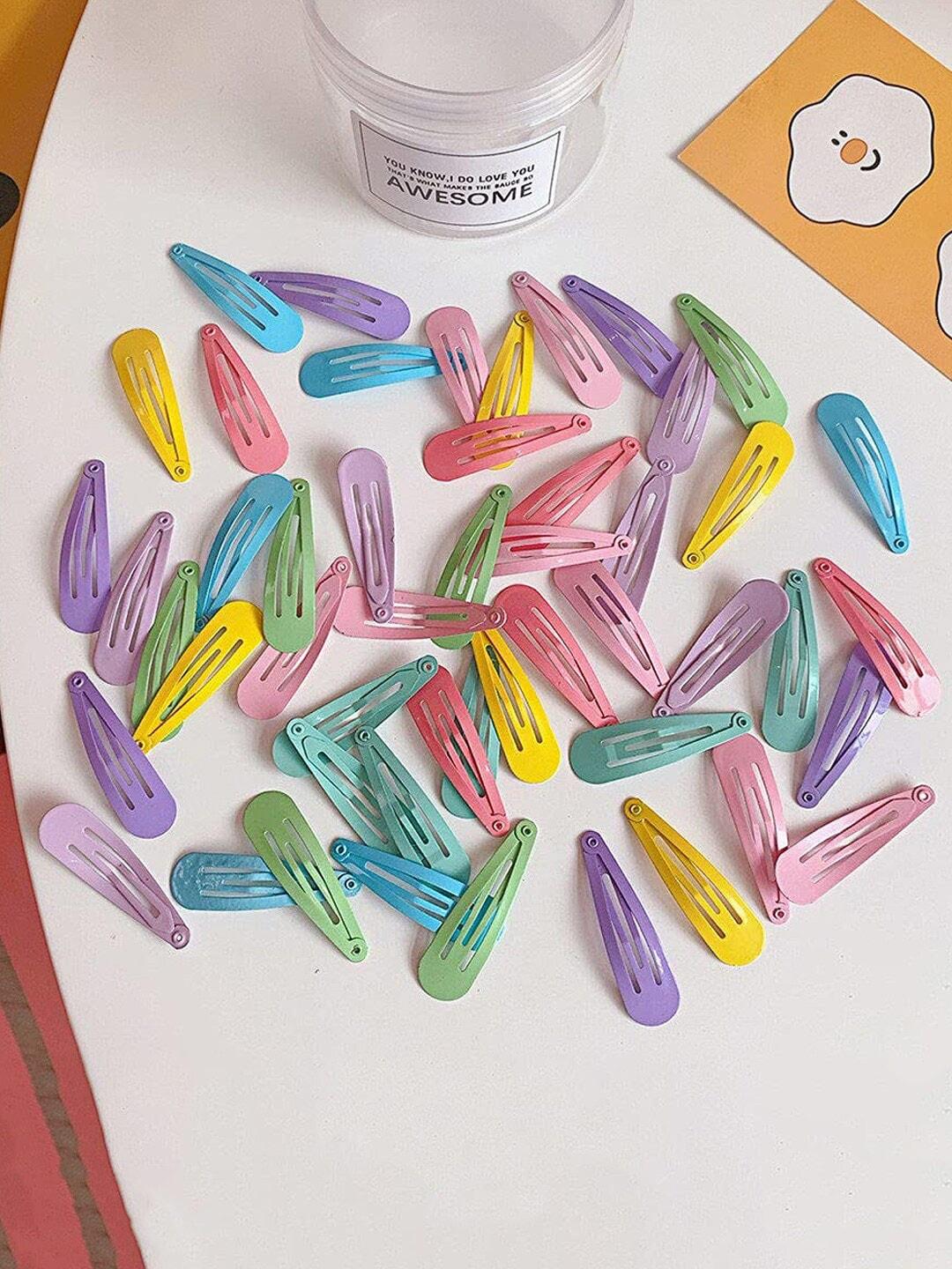 Yellow Chimes Girls Set Of 24 Multicolored Tic Tac Hair Clips