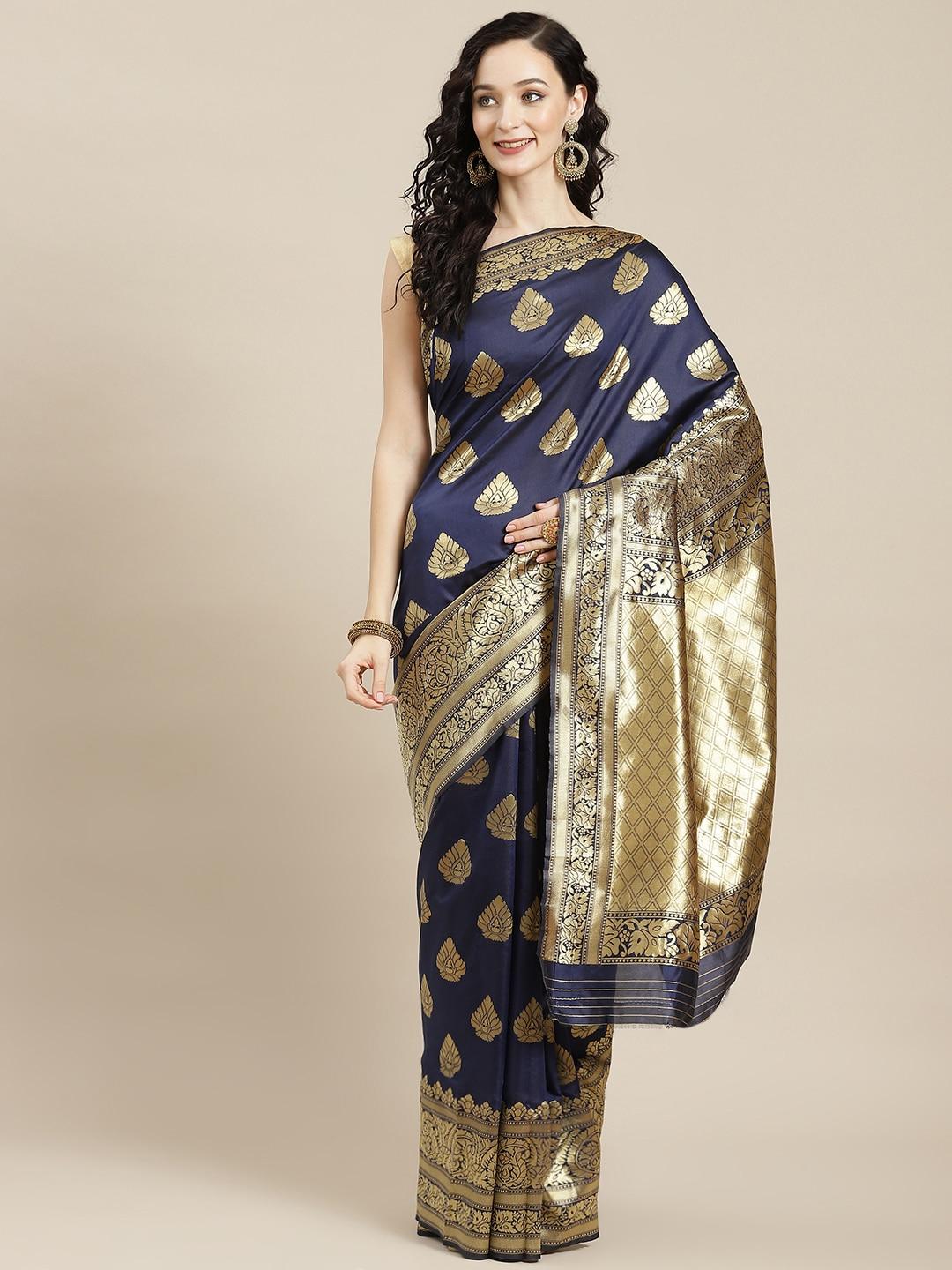 ishin-navy-blue-&-golden-ethnic-woven-design-zari-art-silk-banarasi-saree-with-blouse