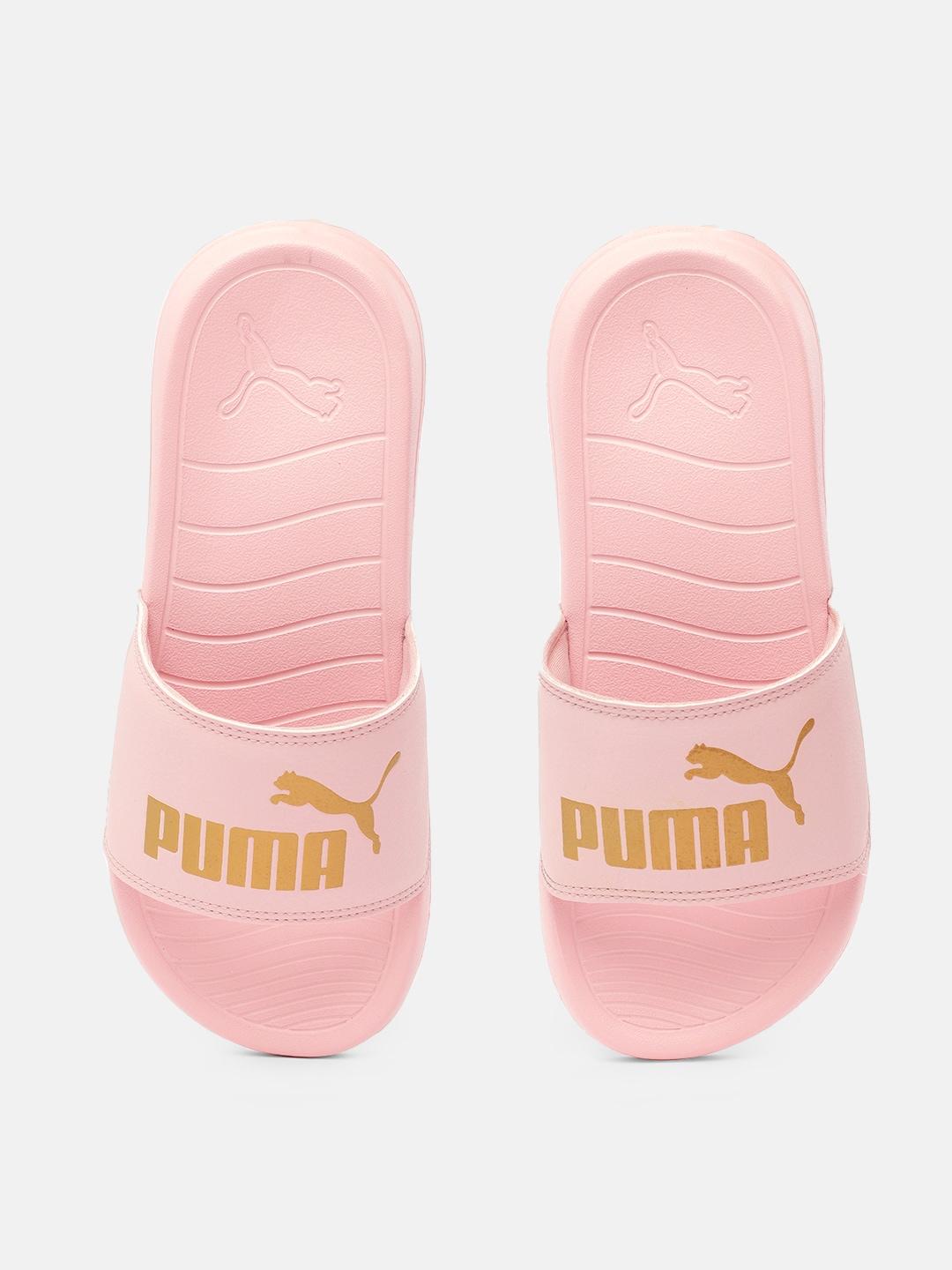 Puma Unisex Pink Printed Popcat 20 RES Sliders
