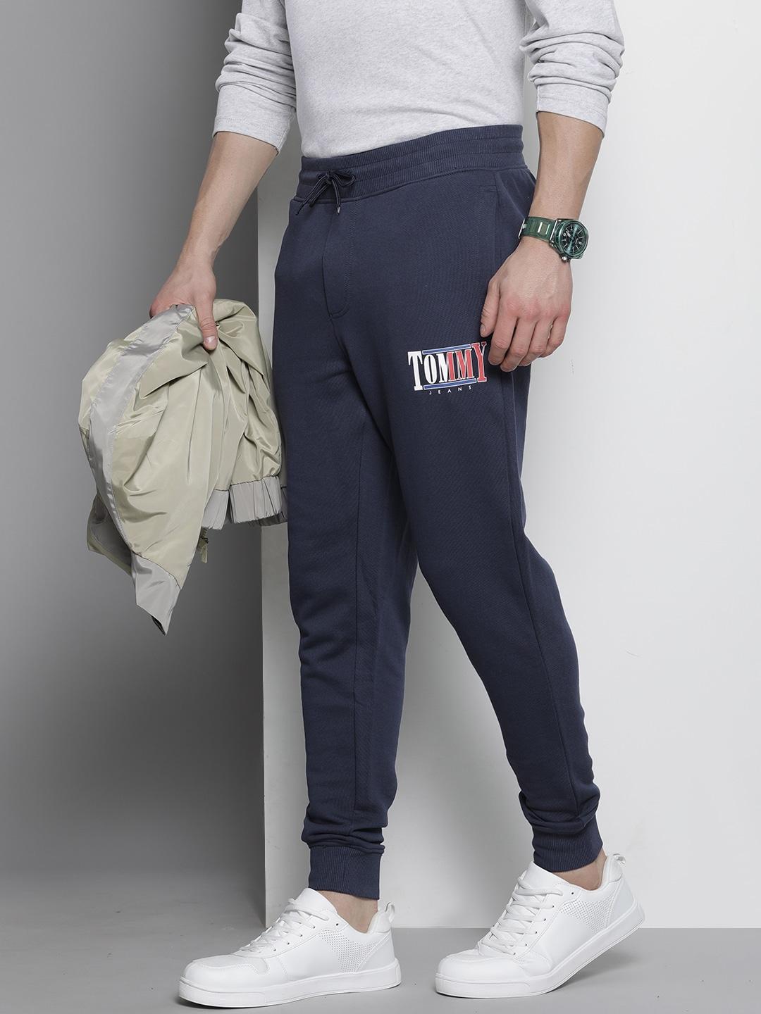 Tommy Hilfiger Men Navy Blue Slim Fit Joggers Trousers