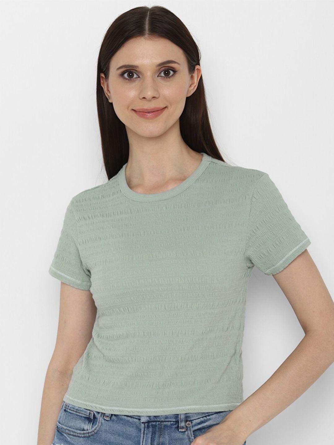 american-eagle-outfitters-women-green-drop-shoulder-sleeves-t-shirt