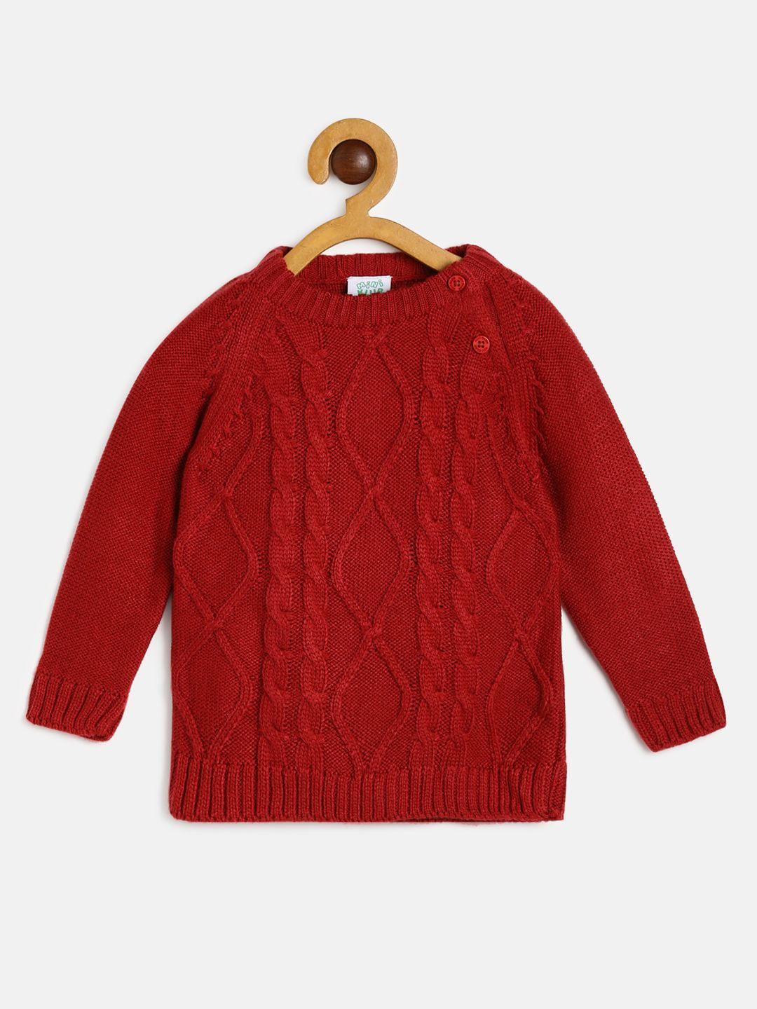 mini-klub-boys-red-cable-knit-pullover
