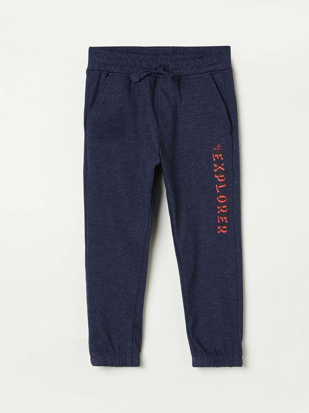 Juniors by Lifestyle Boys Navy Blue Solid Track Pants