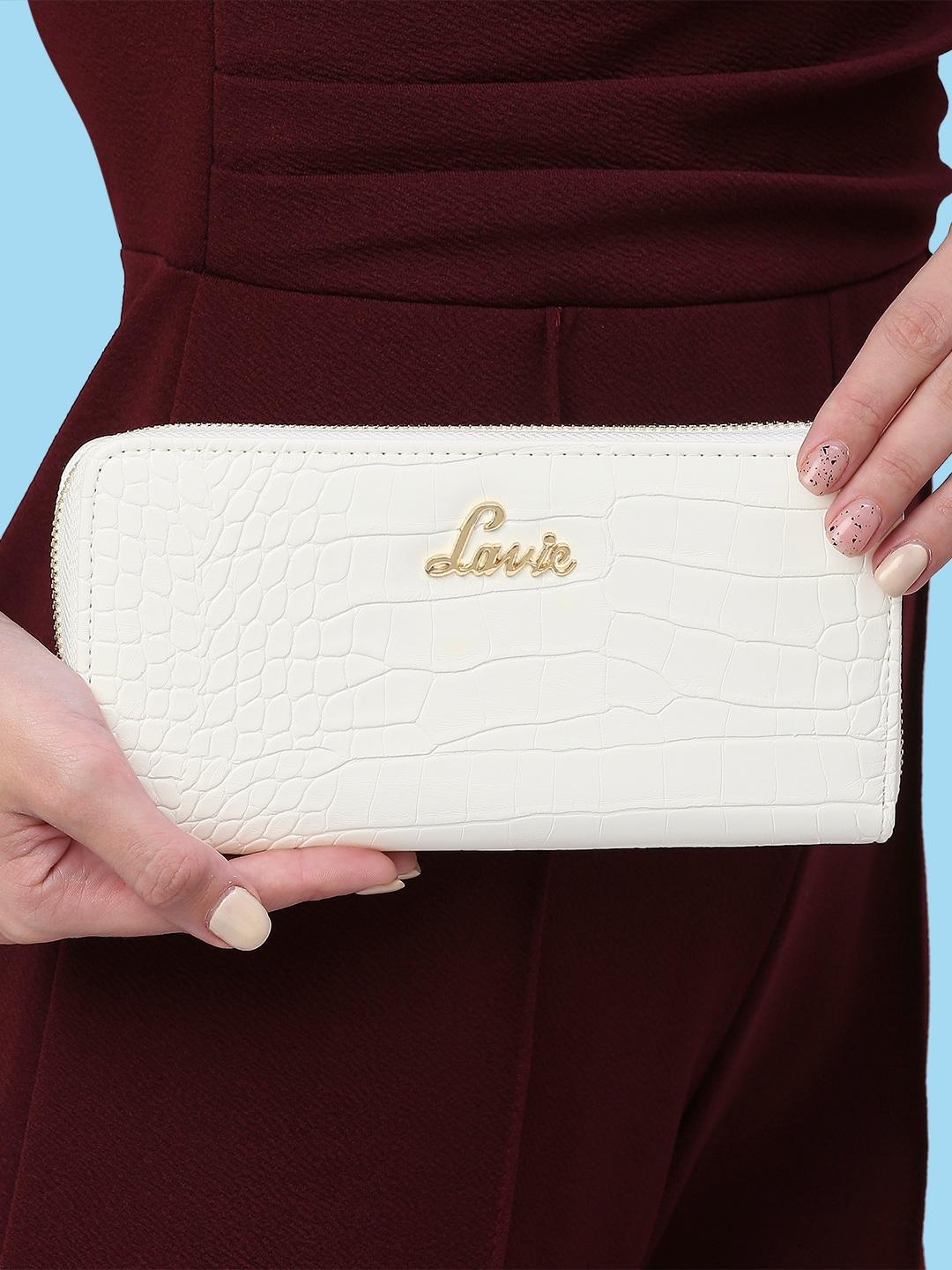 lavie-glossy-sacy-women-white-animal-textured-zip-around-wallet