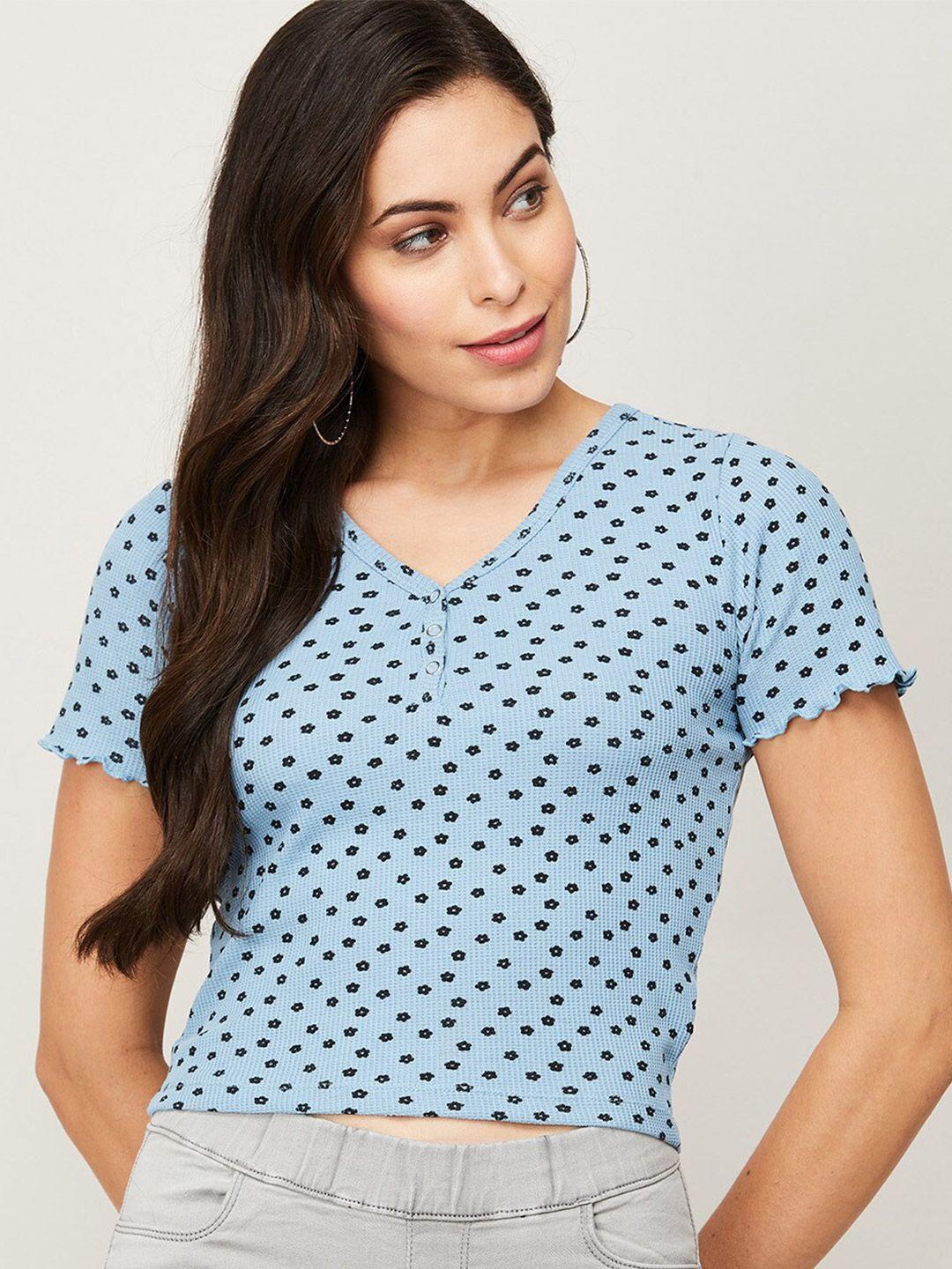 ginger-by-lifestyle-blue-geometric-print-crop-top
