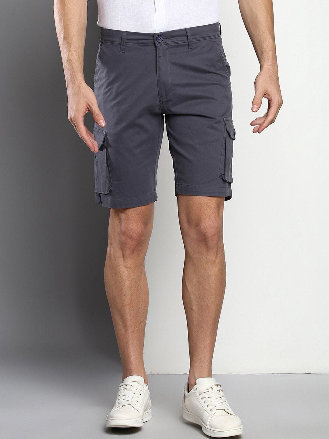Dennis Lingo Men Grey Slim Fit Cargo Shorts