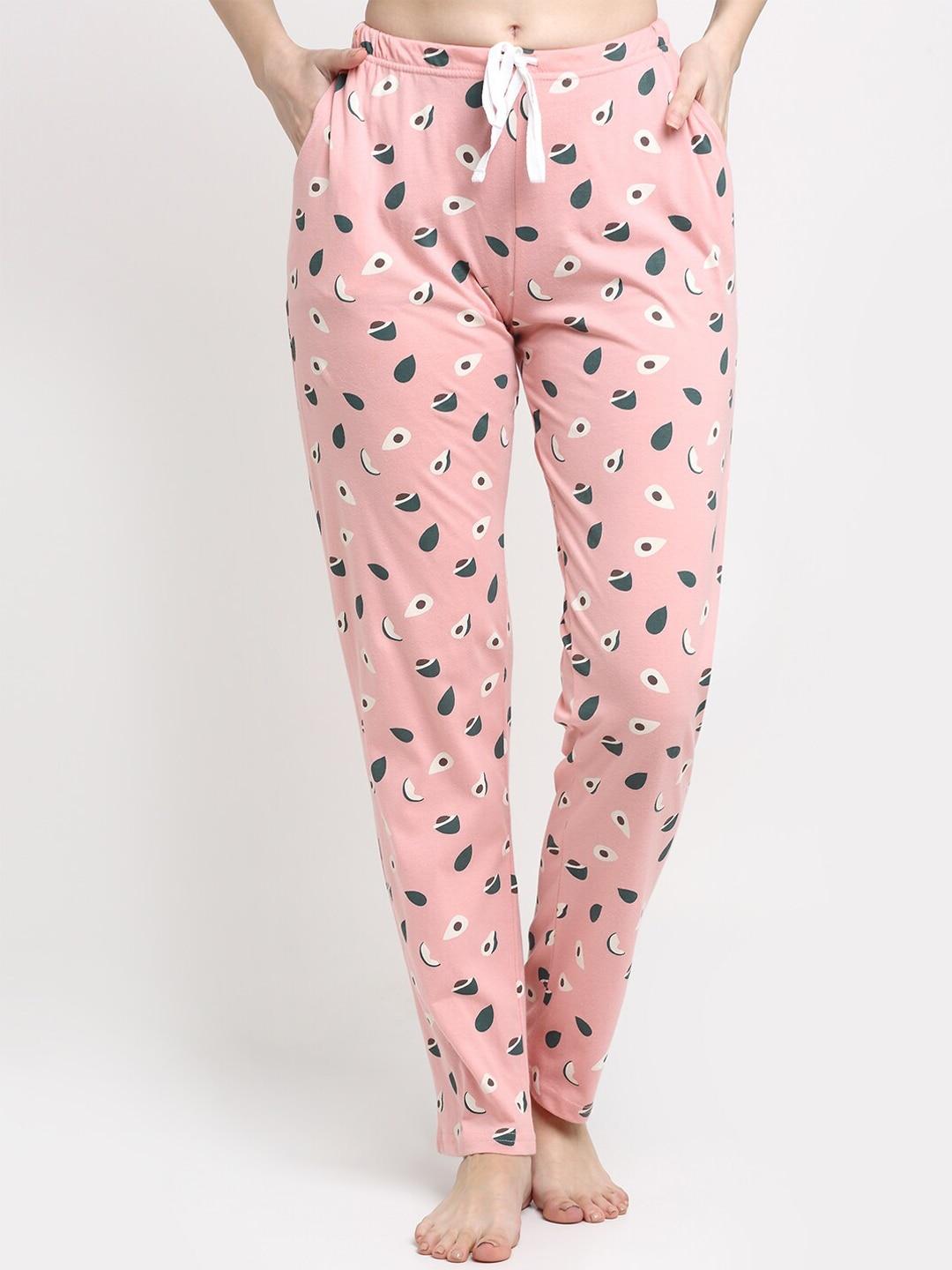 Kanvin Women Pink Printed Lounge Pants