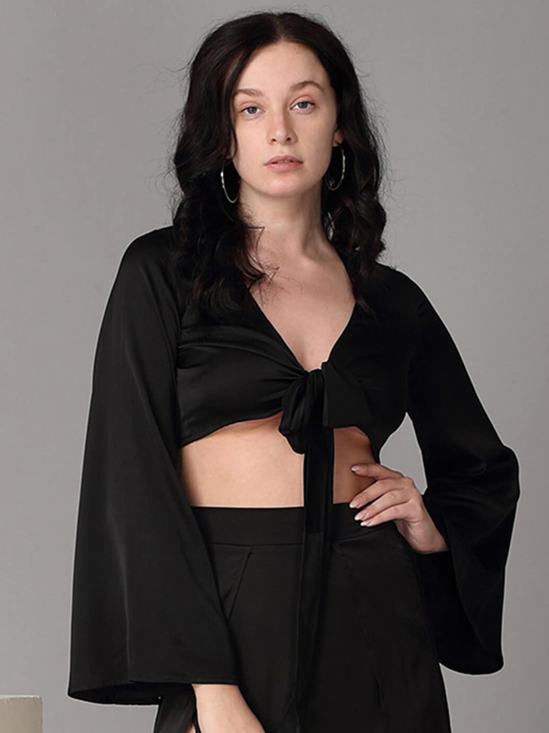 oh-so-fly-black-solid-front-tie-up-satin-crop-top