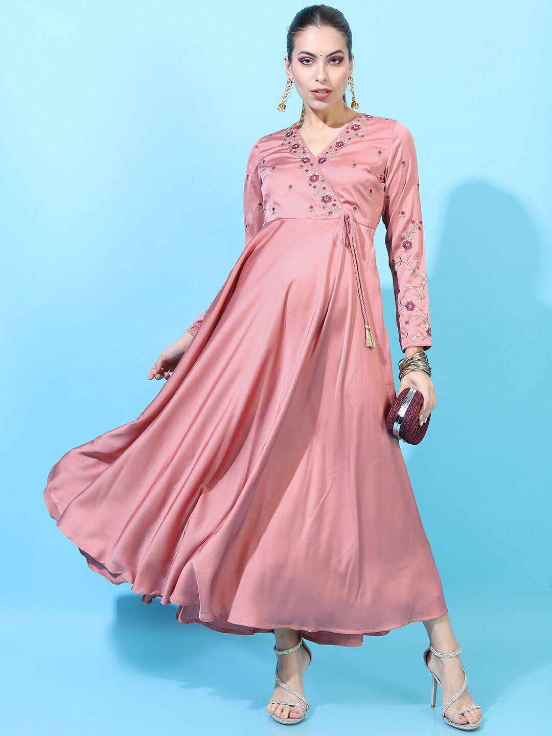 vishudh-pink-satin-maxi-dress
