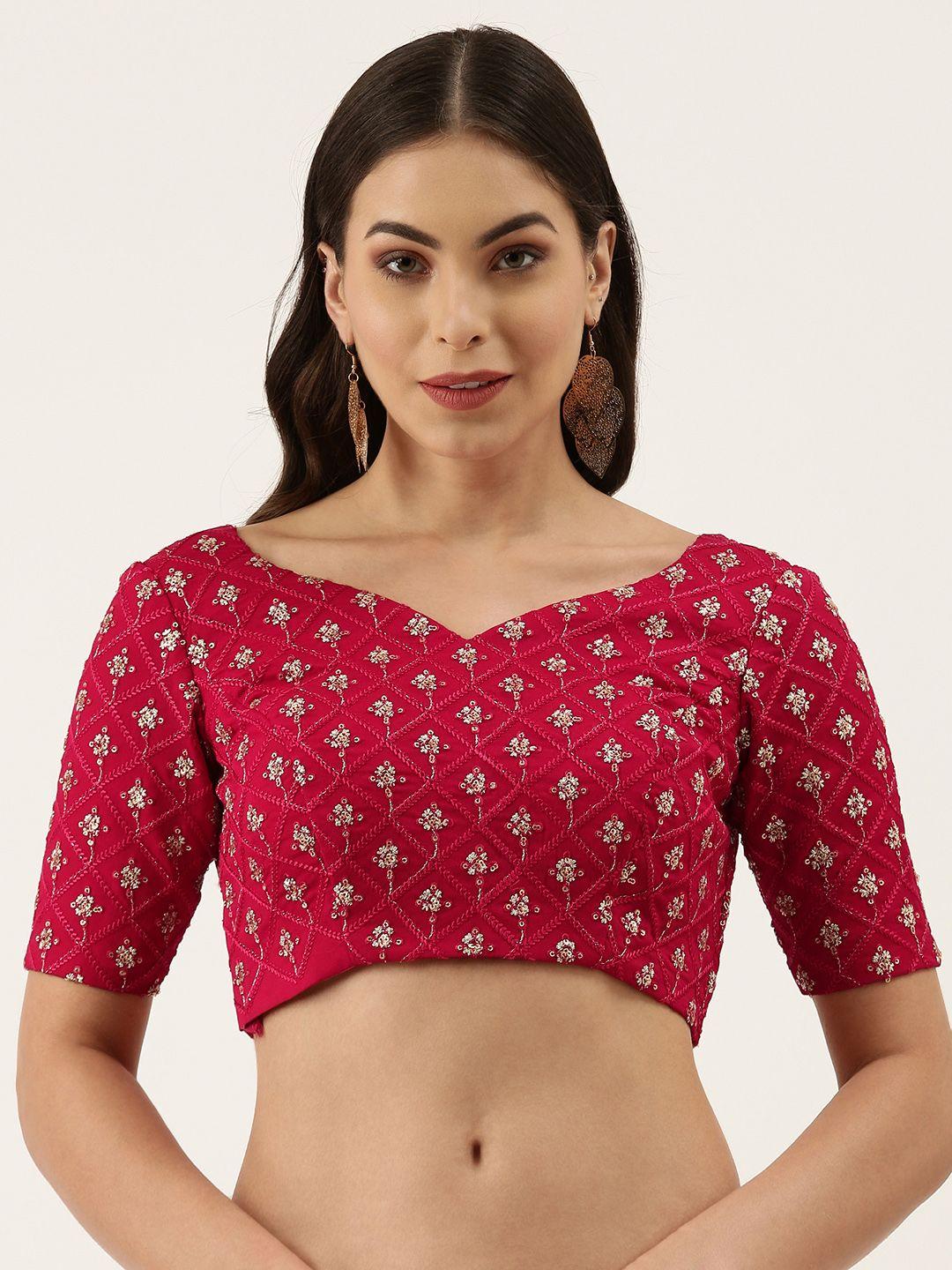 panchhi-women-red-embroidered-zari-georgette-blouse