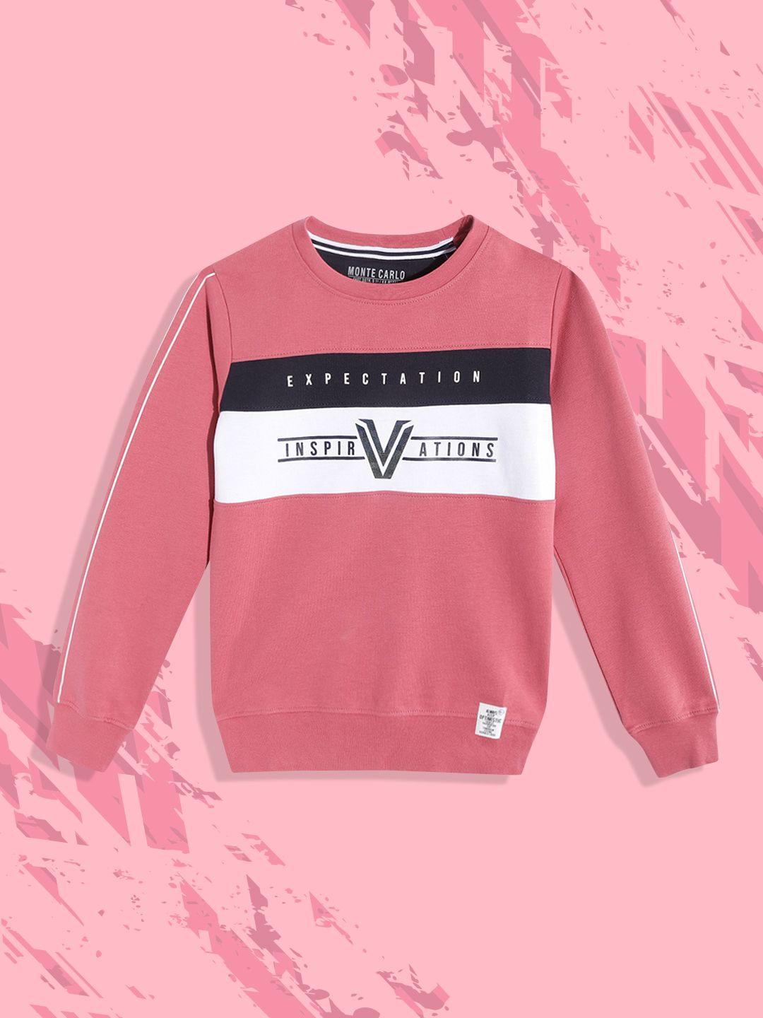 monte-carlo-boys-pink-&-white-colourblcoked-&-printed-sweatshirt