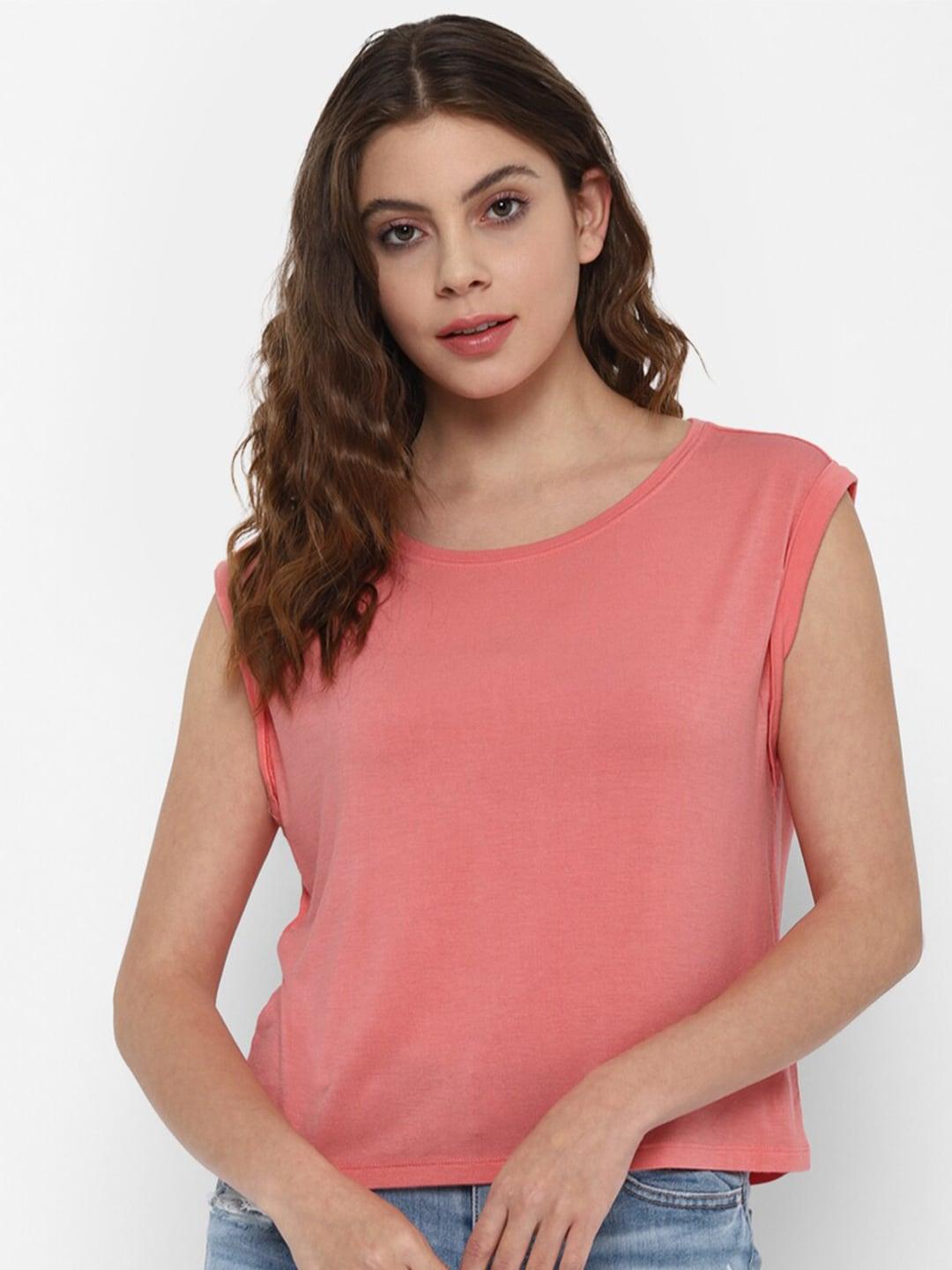 AMERICAN EAGLE OUTFITTERS Women Pink Solid T-shirt