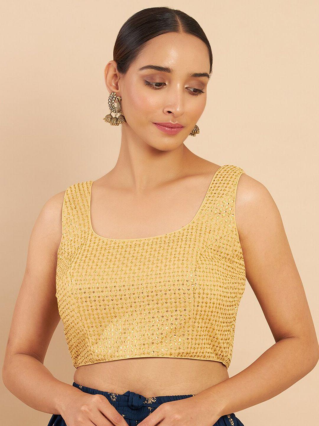 soch-women-golden-embroidered--with-sequins-saree-blouse