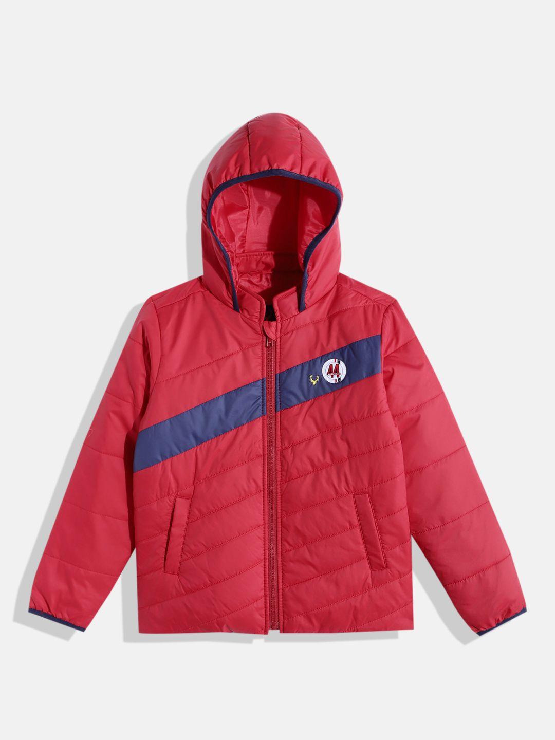 allen-solly-junior-boys-red-&-navy-blue-striped-hooded-padded-jacket